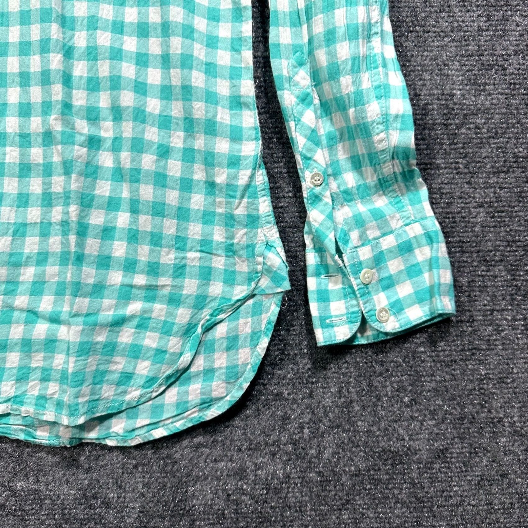 J.Crew J Crew Womens Shirt Green Gingham Check Cotton Stretch Long Sleeve Button Size 4 Size S / US 4 / IT 40 - 4 Thumbnail