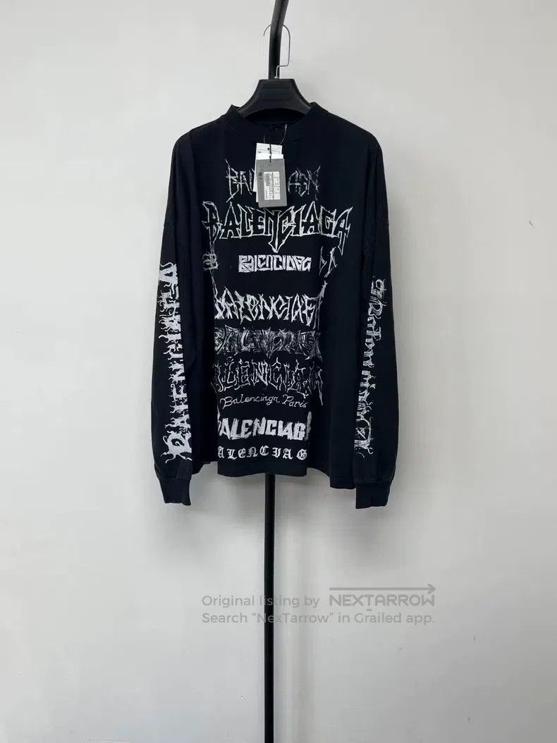 Balenciaga Balenciaga Letter print round neck long sleeve T-shirt Size US M / EU 48-50 / 2 - 1 Thumbnail
