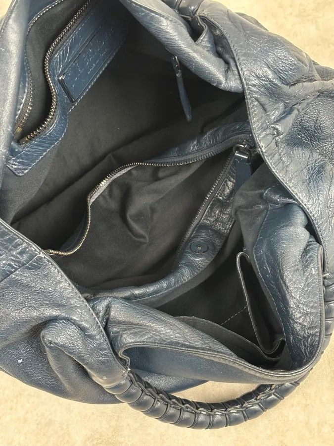 Jil Sander Jil Sander Navy Leather Hobo Bag with Wrapped Handle Size ONE SIZE - 13 Thumbnail