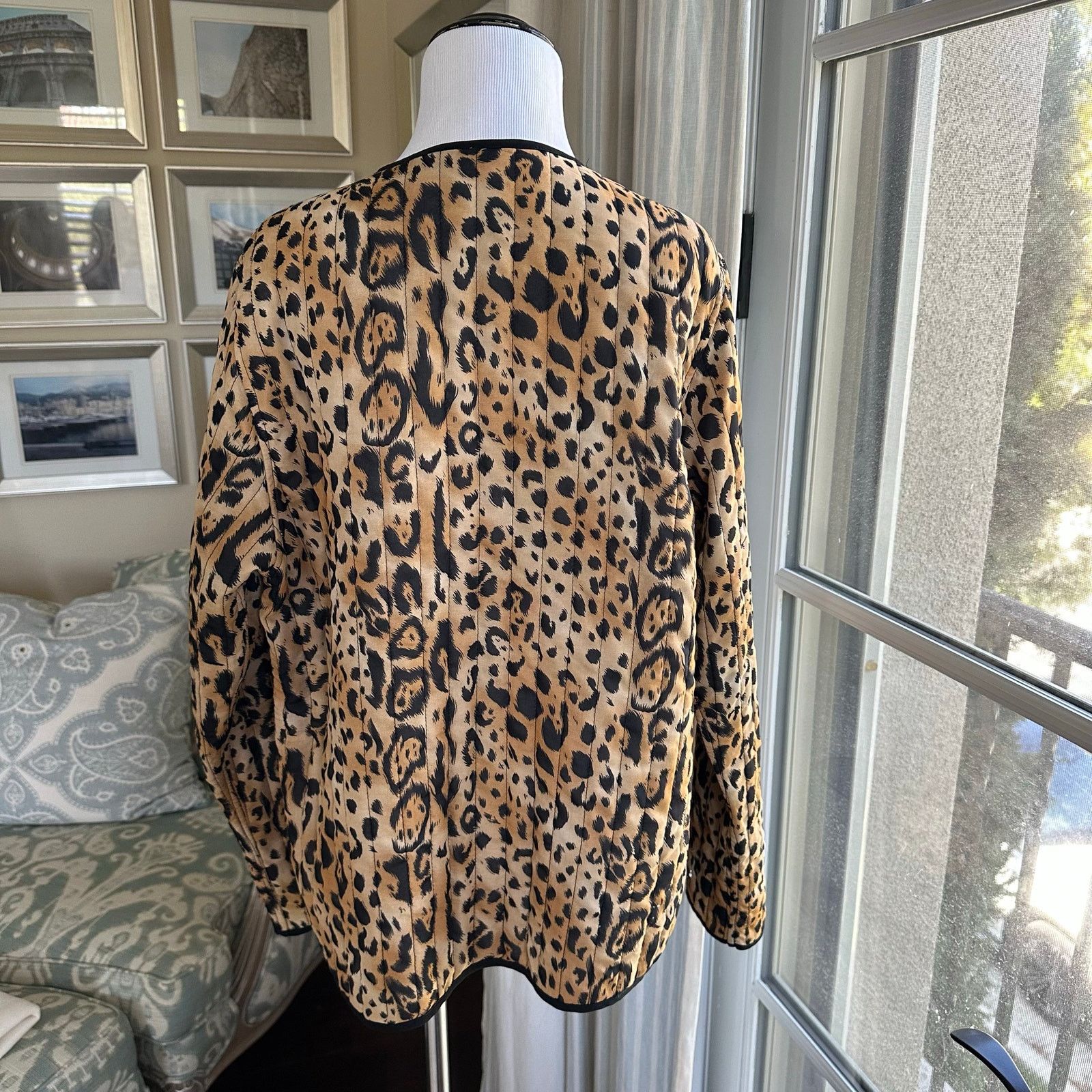 Other Leopard Print Quilted Open Front Blazer Size L Morgan Cole Size L / US 10 / IT 46 - 4 Thumbnail