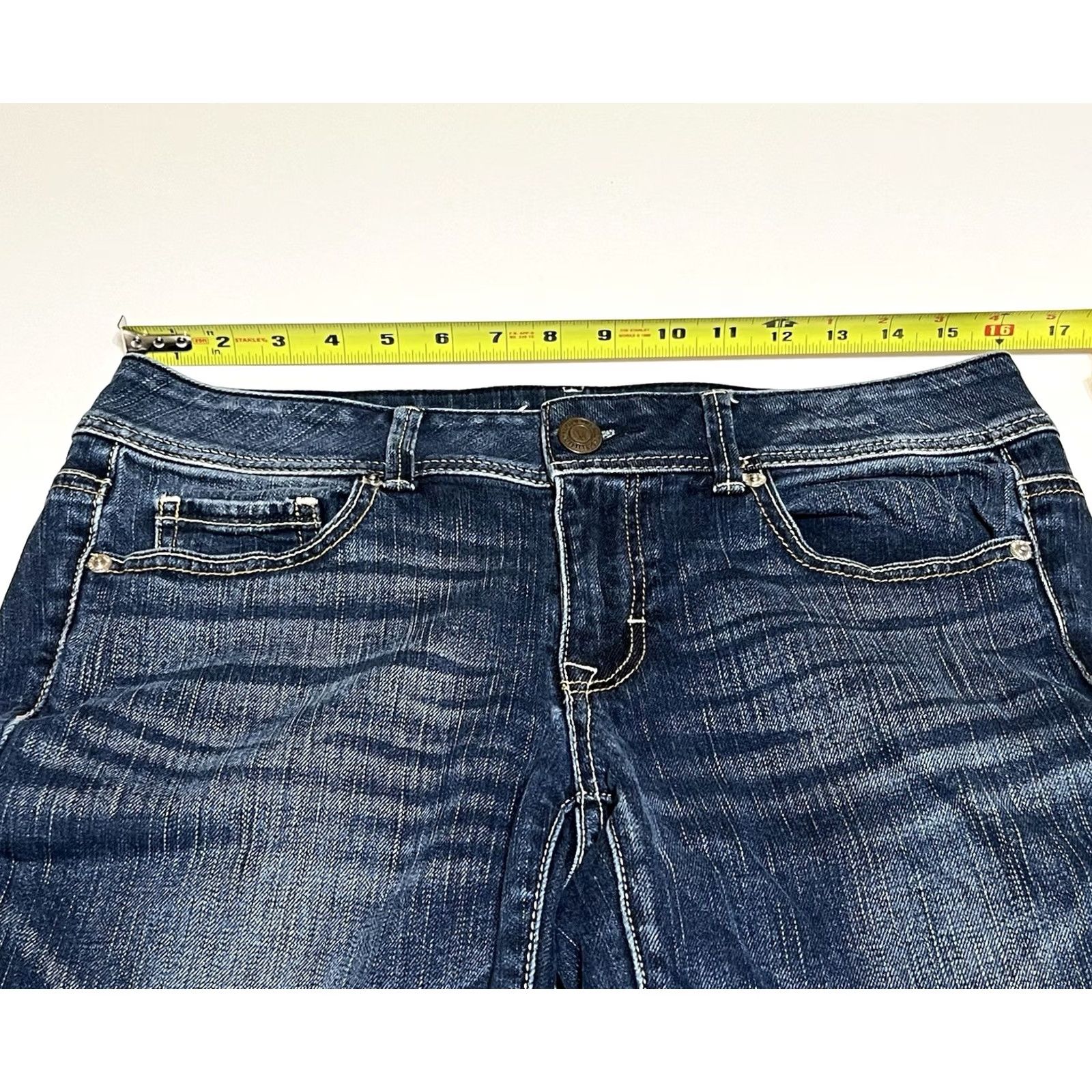 American Eagle Outfitters VINTAGE American Eagle Outfitters Jeans Women’s 8 Long Long? 32x33 Bootcut Dark Wash Denim Stretch 90s Bohemian Preppy Hipster 5-Pocket Womens Jeans Size 24" / US 00 / IT 34 - 3 Thumbnail