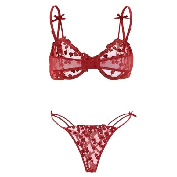 Other Embroidered Mesh Underwire Lingerie Set Size M / US 6-8 / IT 42-44 - 3 Thumbnail