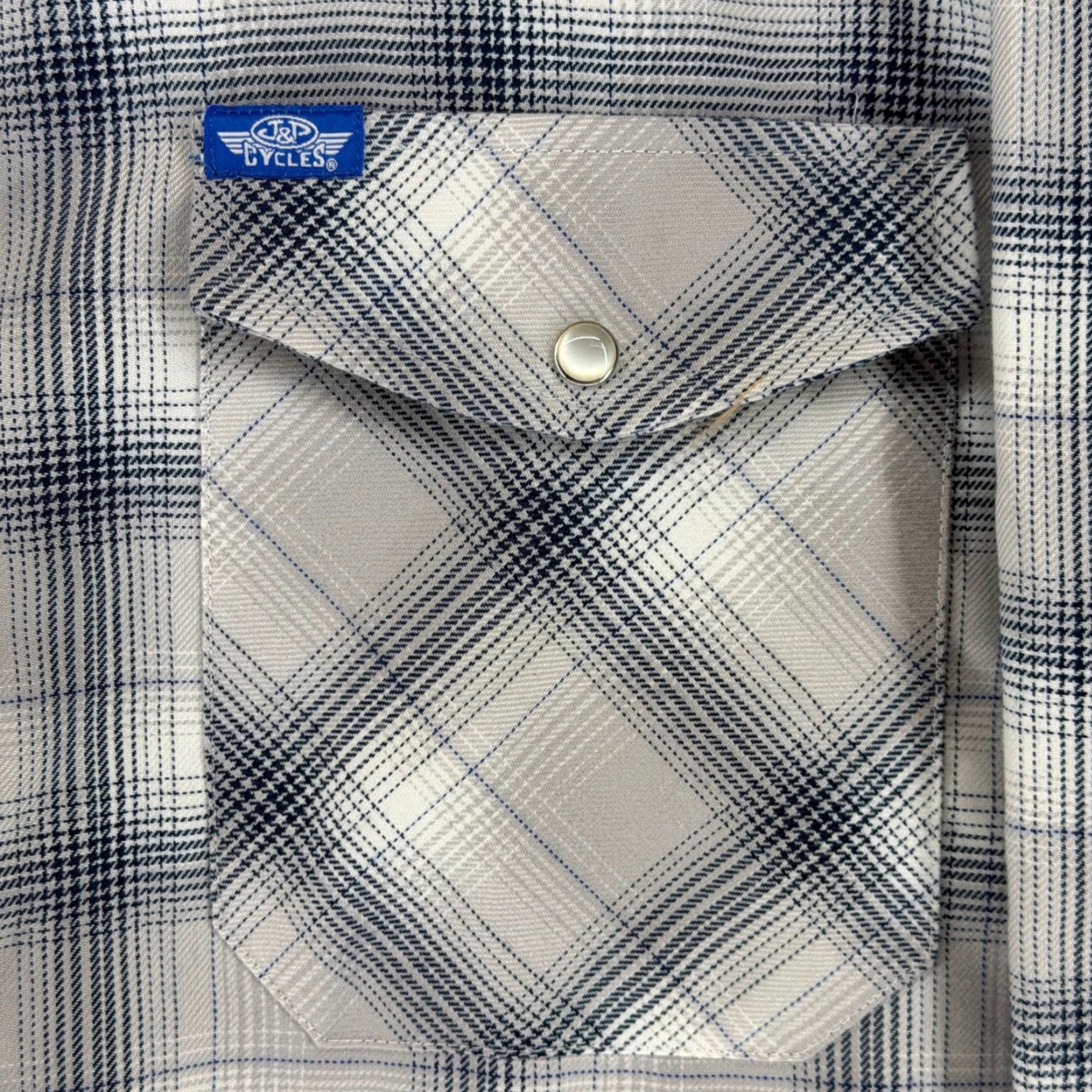 Vintage Dixxon Flannel The Ormond J&P Cycles Plaid Shirt Mens 3XL Grey White Blue D-Tech Size US XXL / EU 58 / 5 - 4 Thumbnail