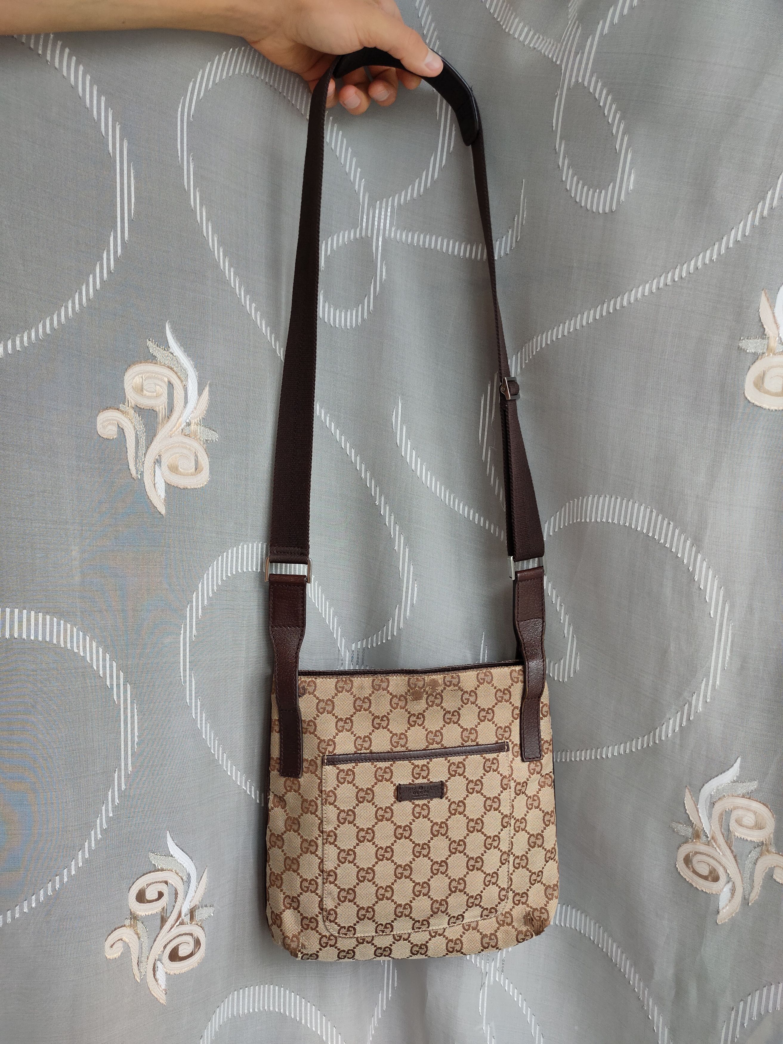 Gucci Gucci GG Pattern Canvas Leather Shoulder Bag Messenger Bag Size ONE SIZE - 18 Thumbnail