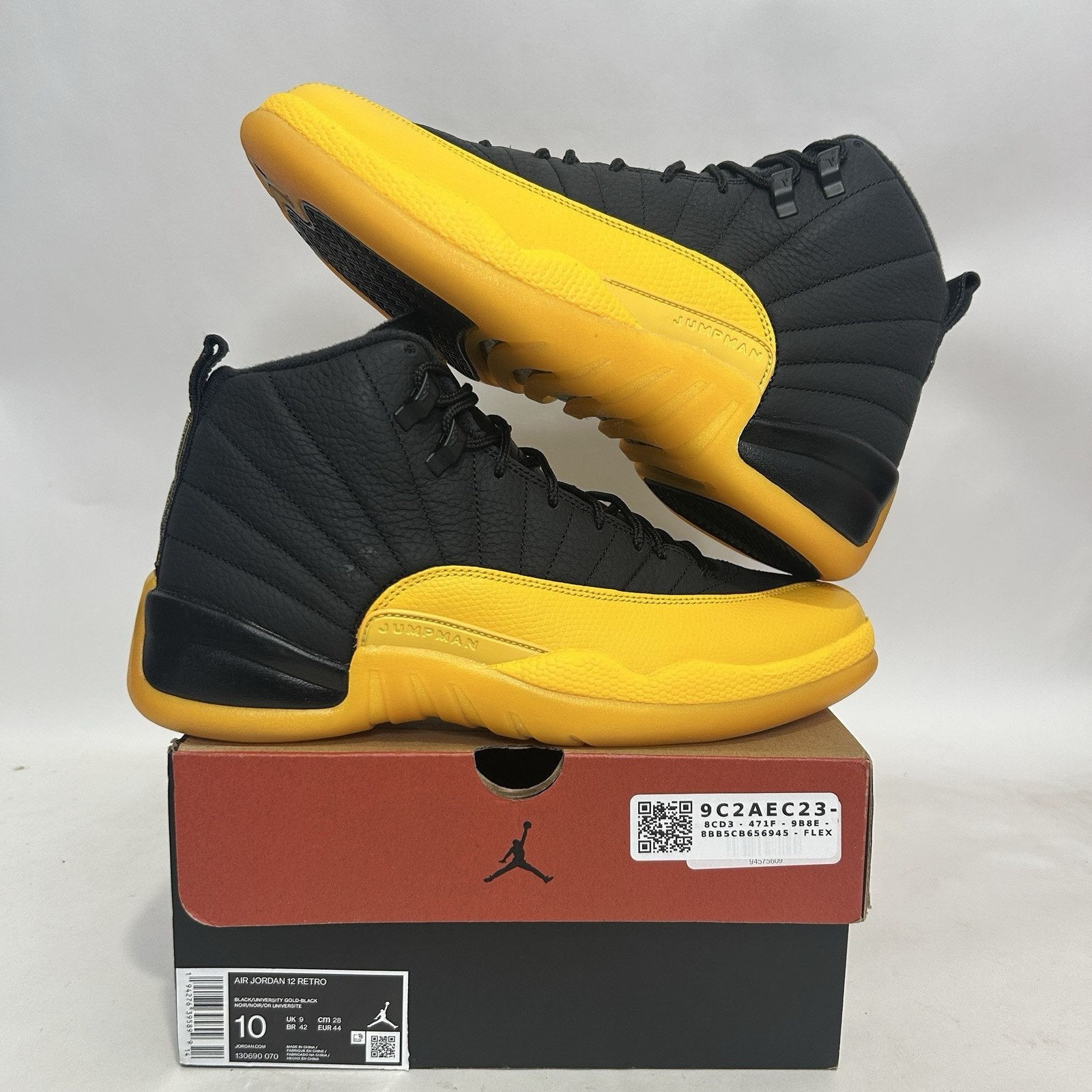 Nike Nike Air Jordan 12 Retro “Black University Gold” Size US 10 / EU 43 - 1 Thumbnail