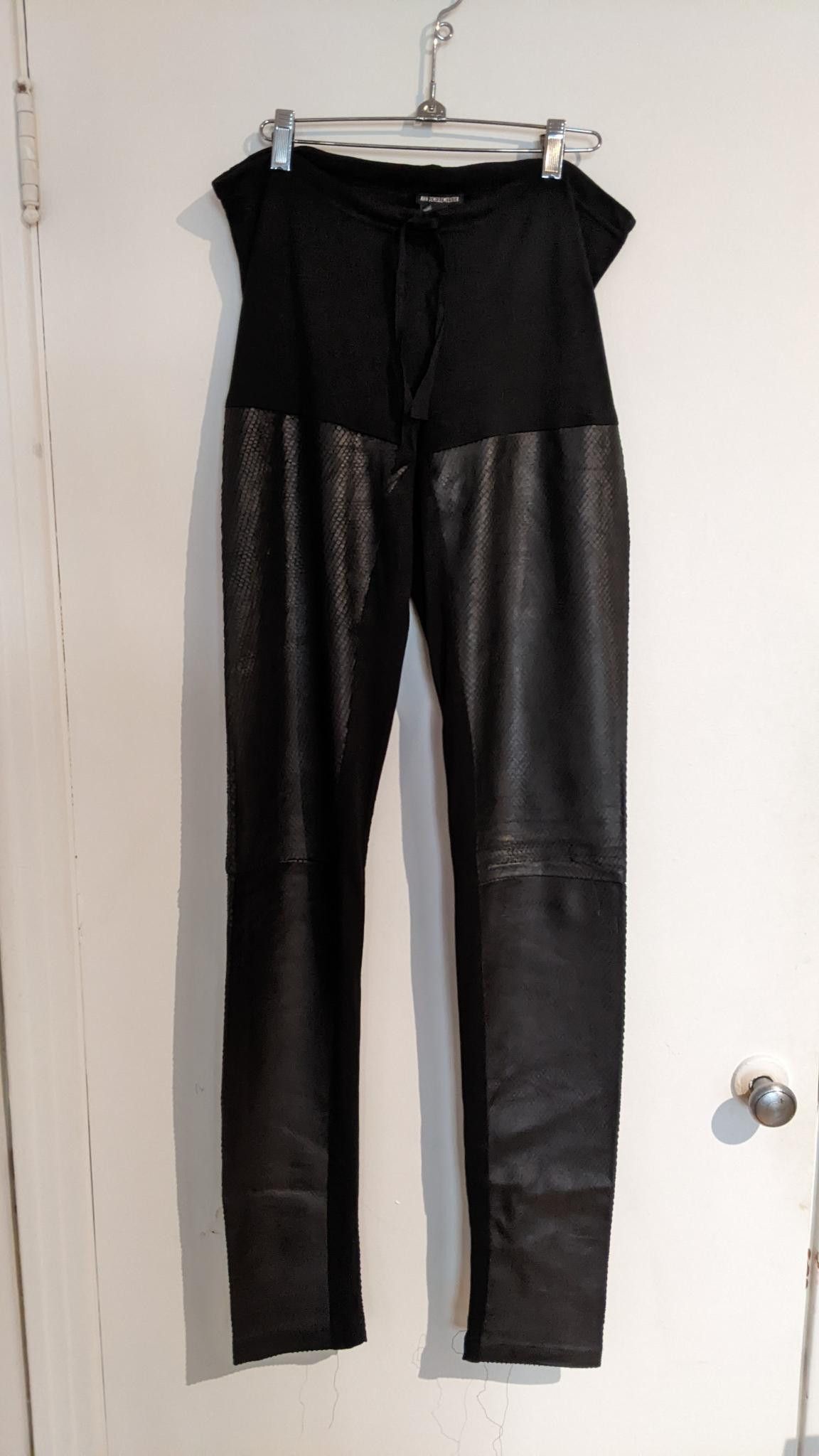 Ann Demeulemeester black pants leggings snake pattern Size 27" / US 4 / IT 40 - 1 Thumbnail
