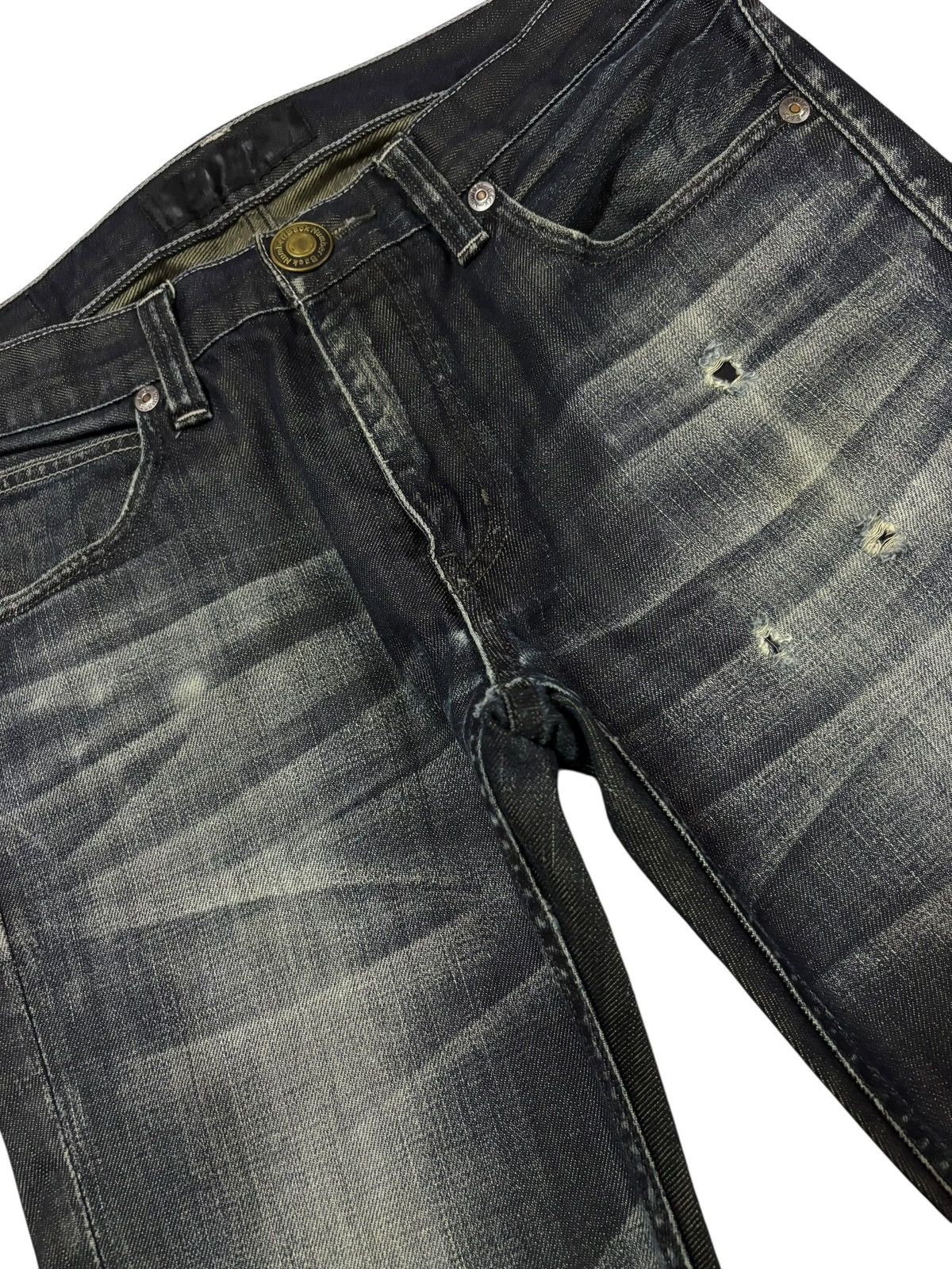 Japanese Brand Vtg Back Number Japan Faded Distressed Jeans Size US 31 - 5 Thumbnail