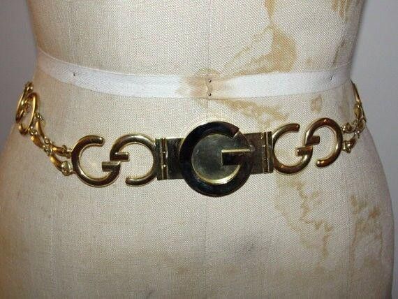 18 kt Gold Plated Horse Bit and GG Monogram Gucci Belt