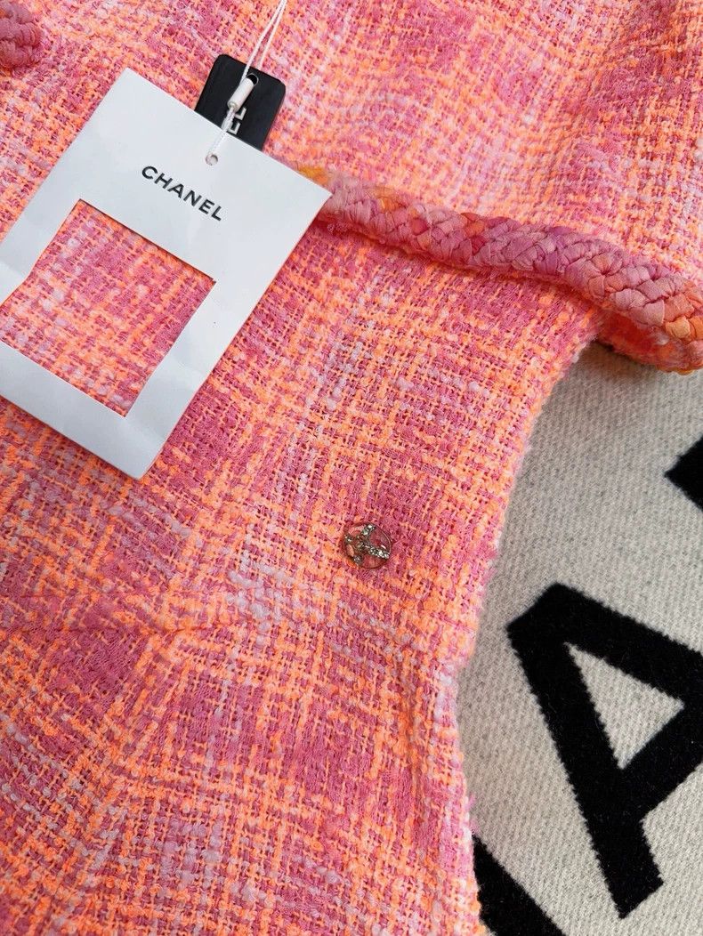 Chanel Chanel 24C early spring series peach pink fine flash plaid Size XXS / US 00 / IT 34 - 3 Thumbnail