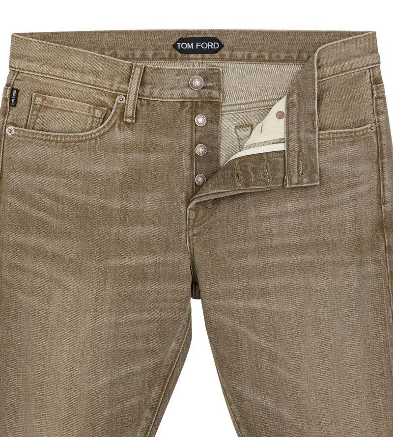 Tom Ford o1loc1c1225 DPR001 Selvedge Standard Fit Denim in Khaki Size US 30 / EU 46 - 3 Thumbnail