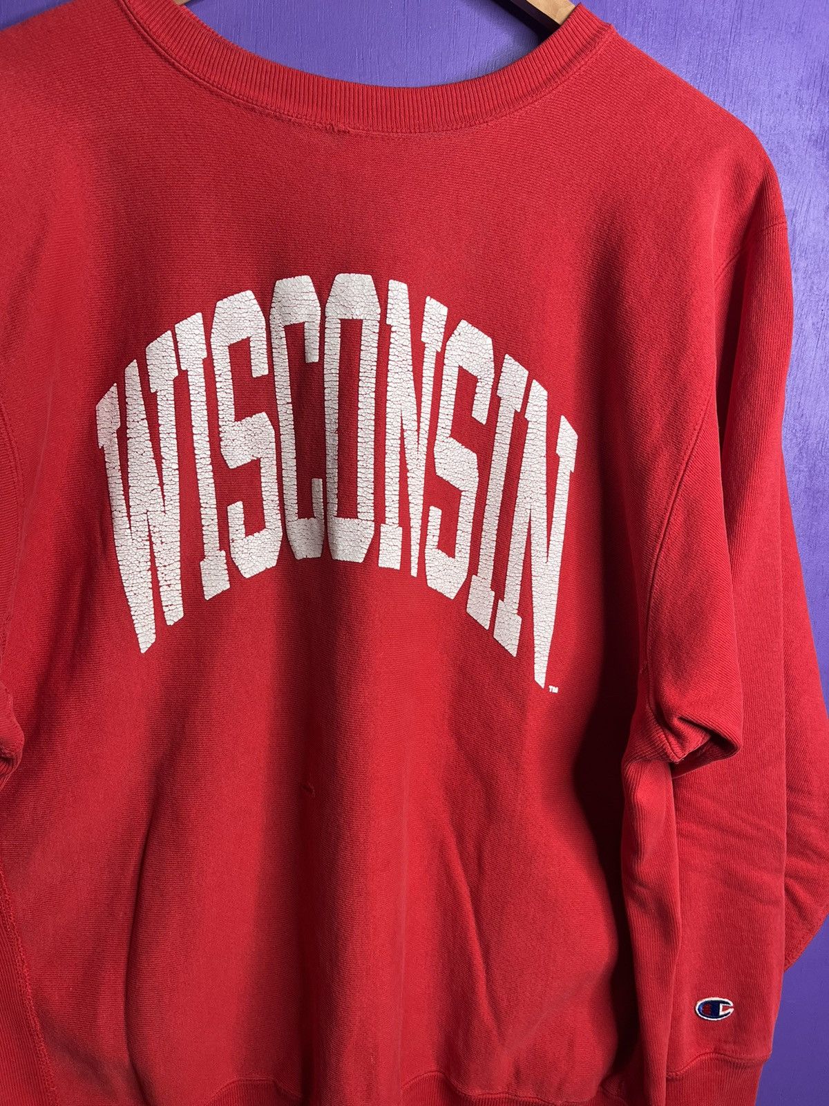 Champion × Vintage Vintage 90s Champion Wisconsin reverse weave crewneck Size US XL / EU 56 / 4 - 3 Thumbnail
