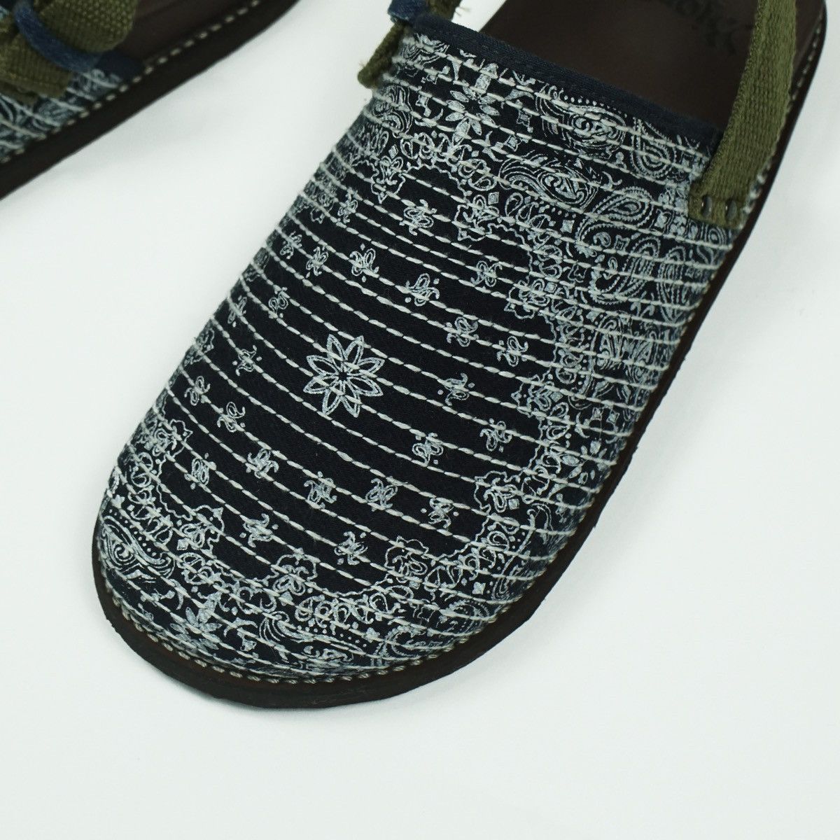 Japanese Brand *NoTariff Bandana Sashiko Stitch Indigo Dyed Mule / Clog Size US 10 / EU 43 - 4 Thumbnail