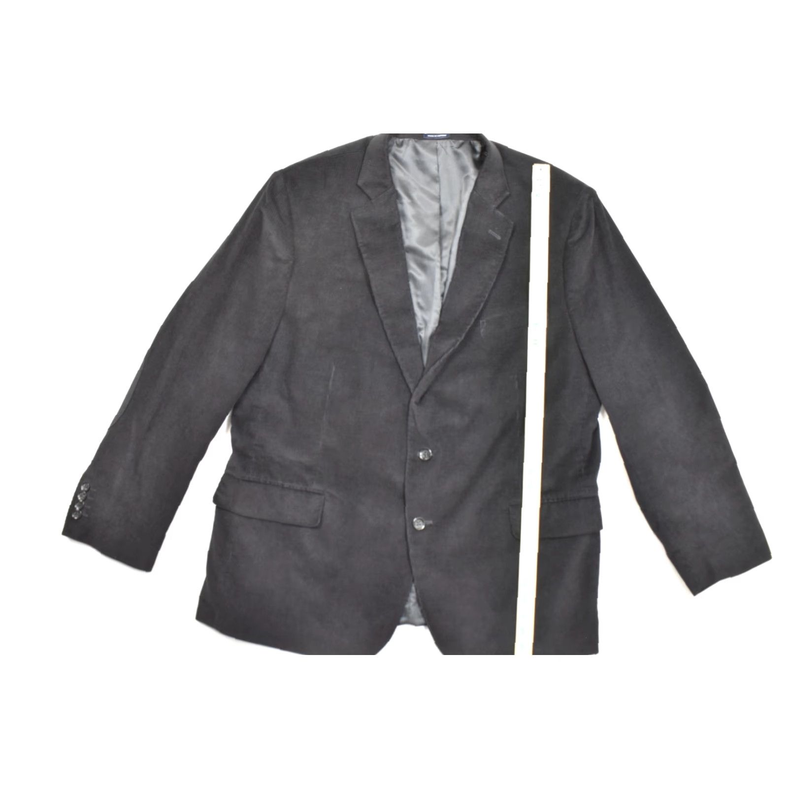 Stafford Stafford Signature Blazer Sport Coat Corduroy Black - 50 Reg Big & Tall, Single-Breasted, Notch Lapel, 2-Button Front, Dry Clean Only, Men Size 50R - 2 Thumbnail