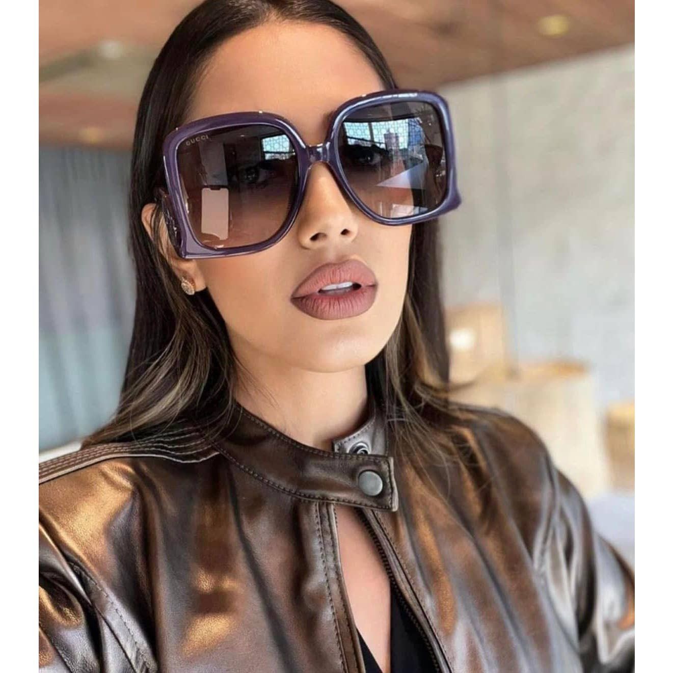 Gucci NEW Gucci GG1326S Purple Logo Oversized Square