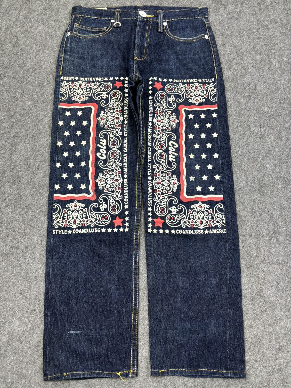 Japanese Brand CO&LU Japan Paisley Print Biker Denim F740 Size US 32 / EU 48 - 22 Thumbnail