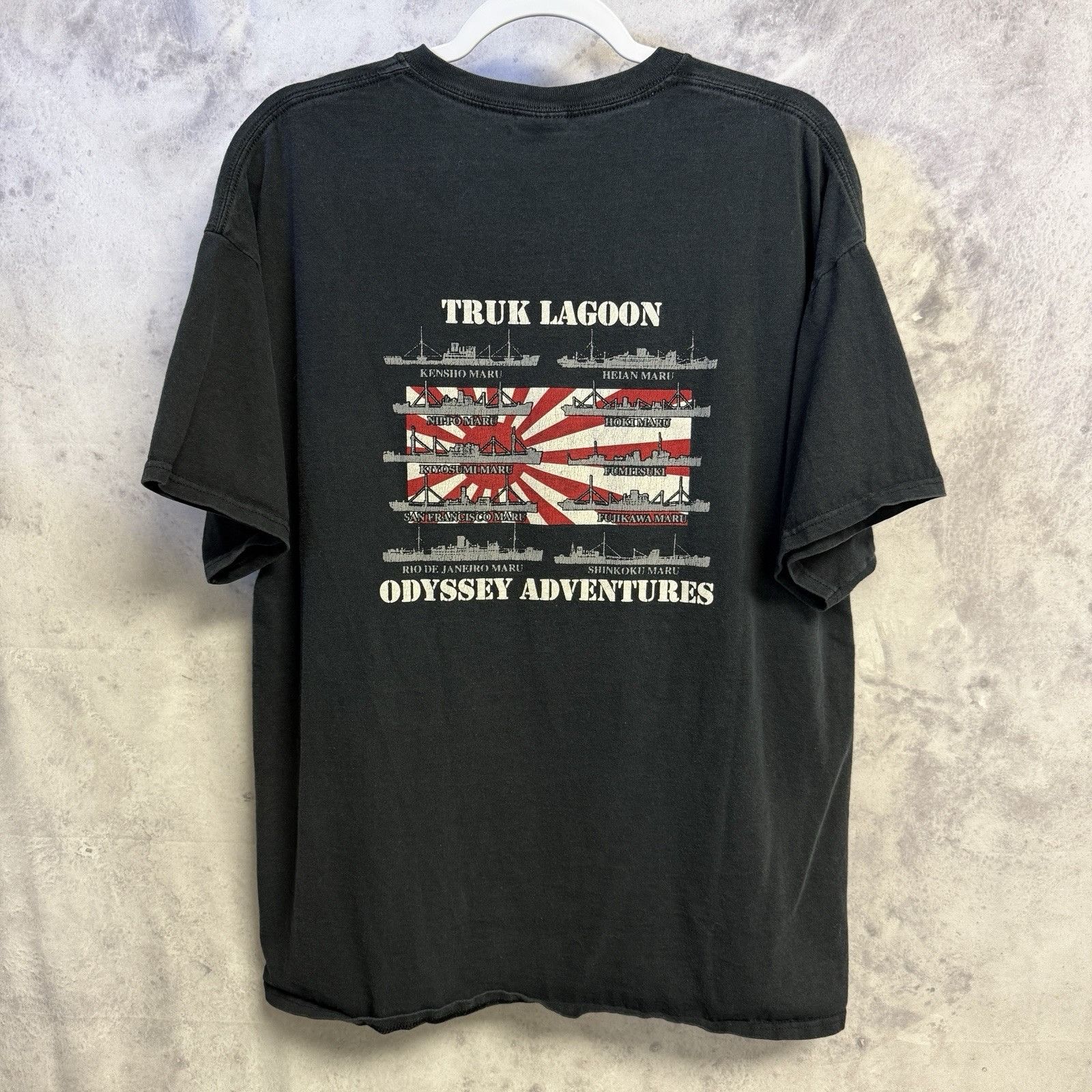 Vintage Odyssey Adventures Truk Lagoon Battle Ship T Shirt XL 23x28 Size US XL / EU 56 / 4 - 2 Thumbnail