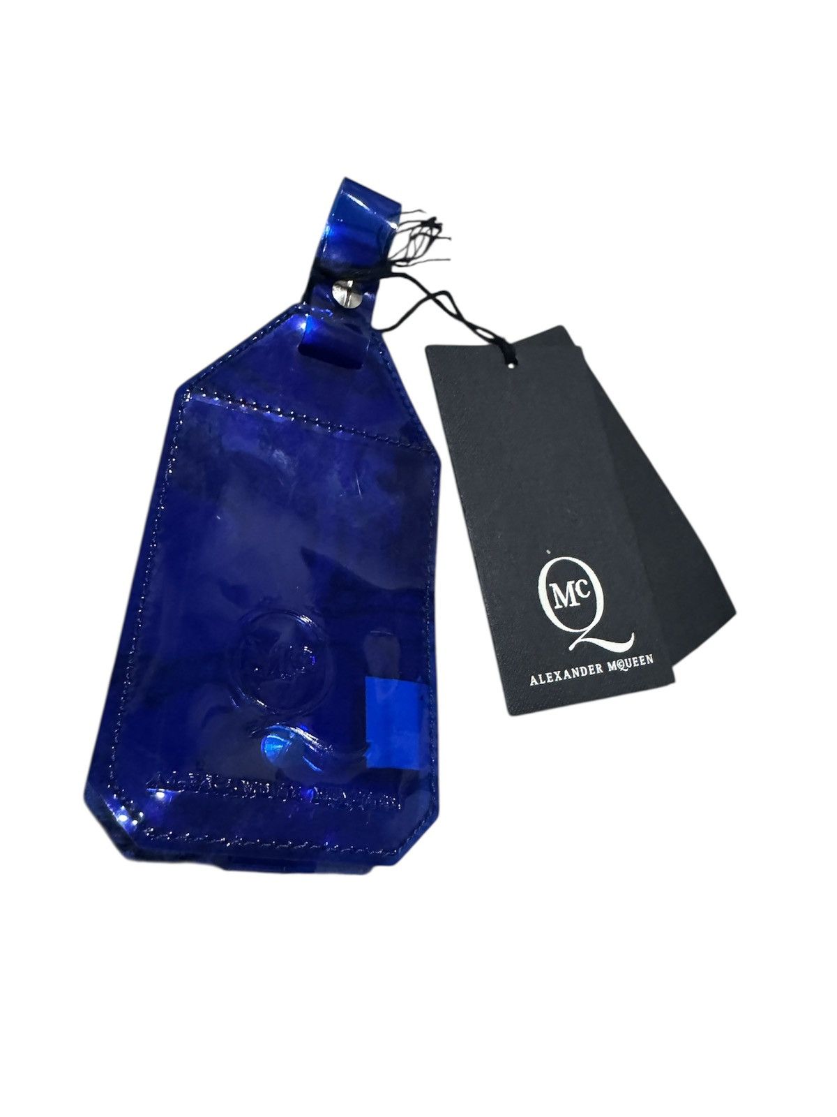 Alexander McQueen NOS! McQueen Enamel Pass Bag Clear Blue Tag Size ONE SIZE - 2 Thumbnail