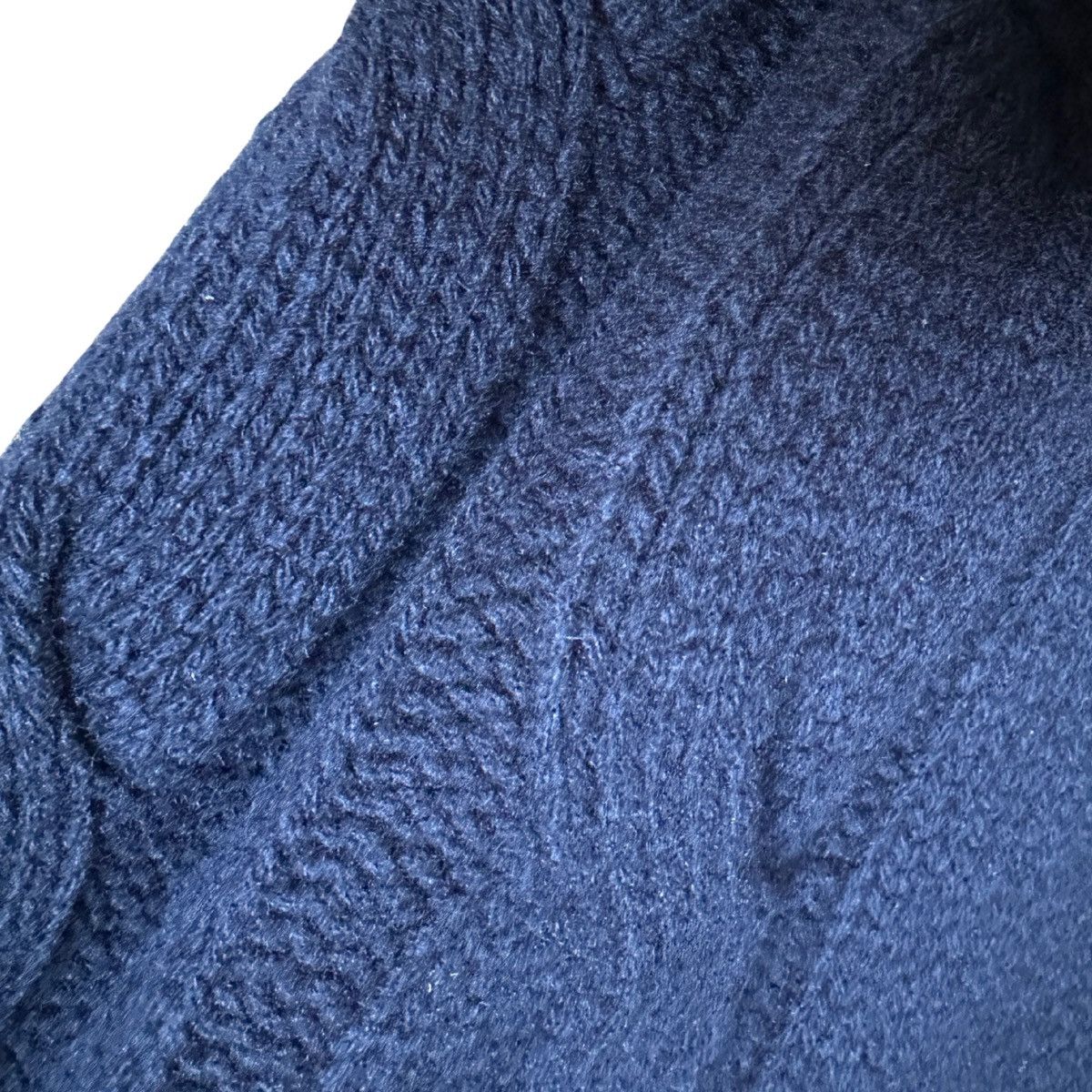 Other Stefanel Navy Wool Blend Cable KnitTurtleneck Sweater Size L / US 10 / IT 46 - 2 Thumbnail