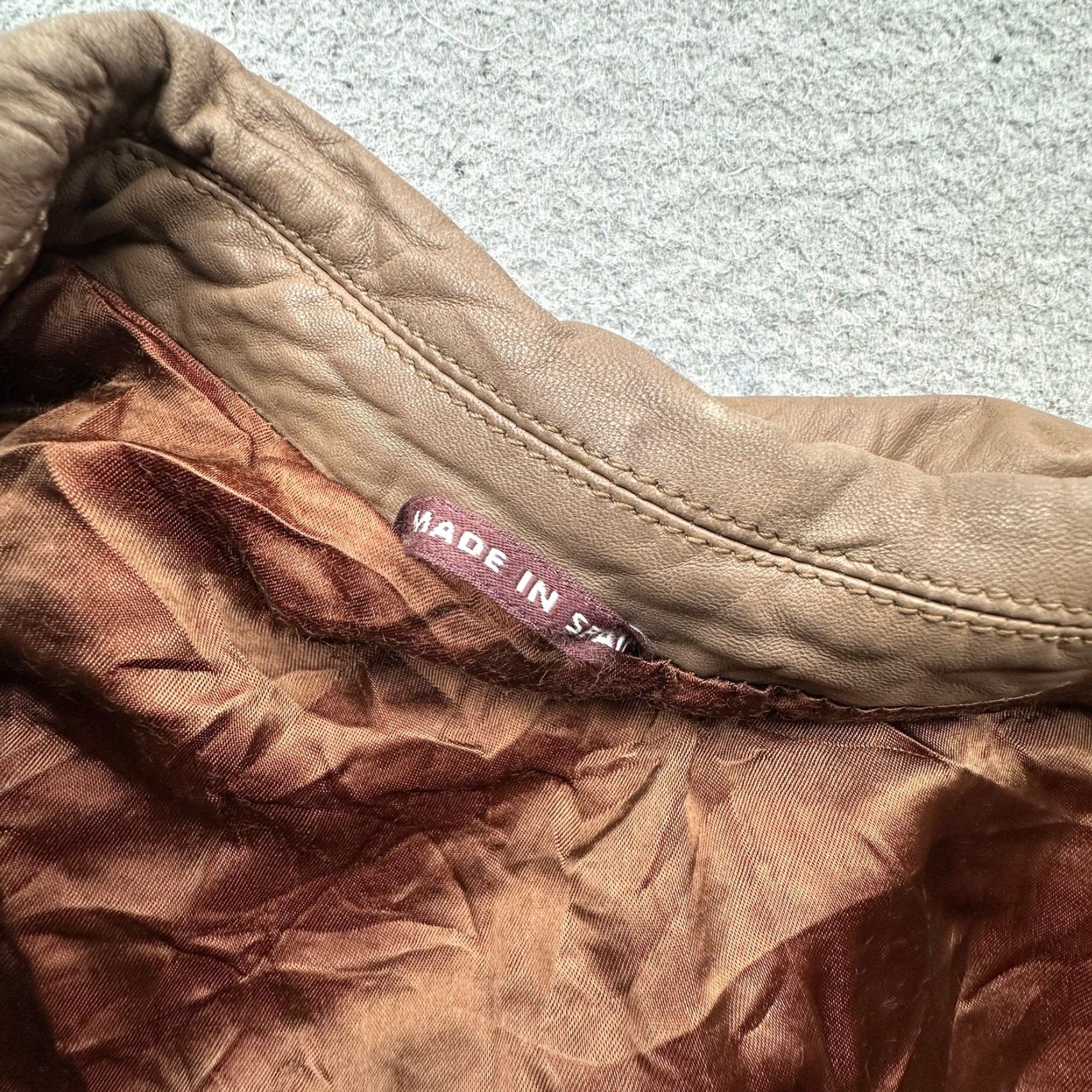 Vintage VINTAGE Cortefiel De Espana Leather Bomber Jacket Mens 42 Large Lined Zip Brown Bomber Jacket Mens L Brown Leather Zip 50in Chest Mens Vintage -Mens- Size US L / EU 52-54 / 3 - 7 Thumbnail