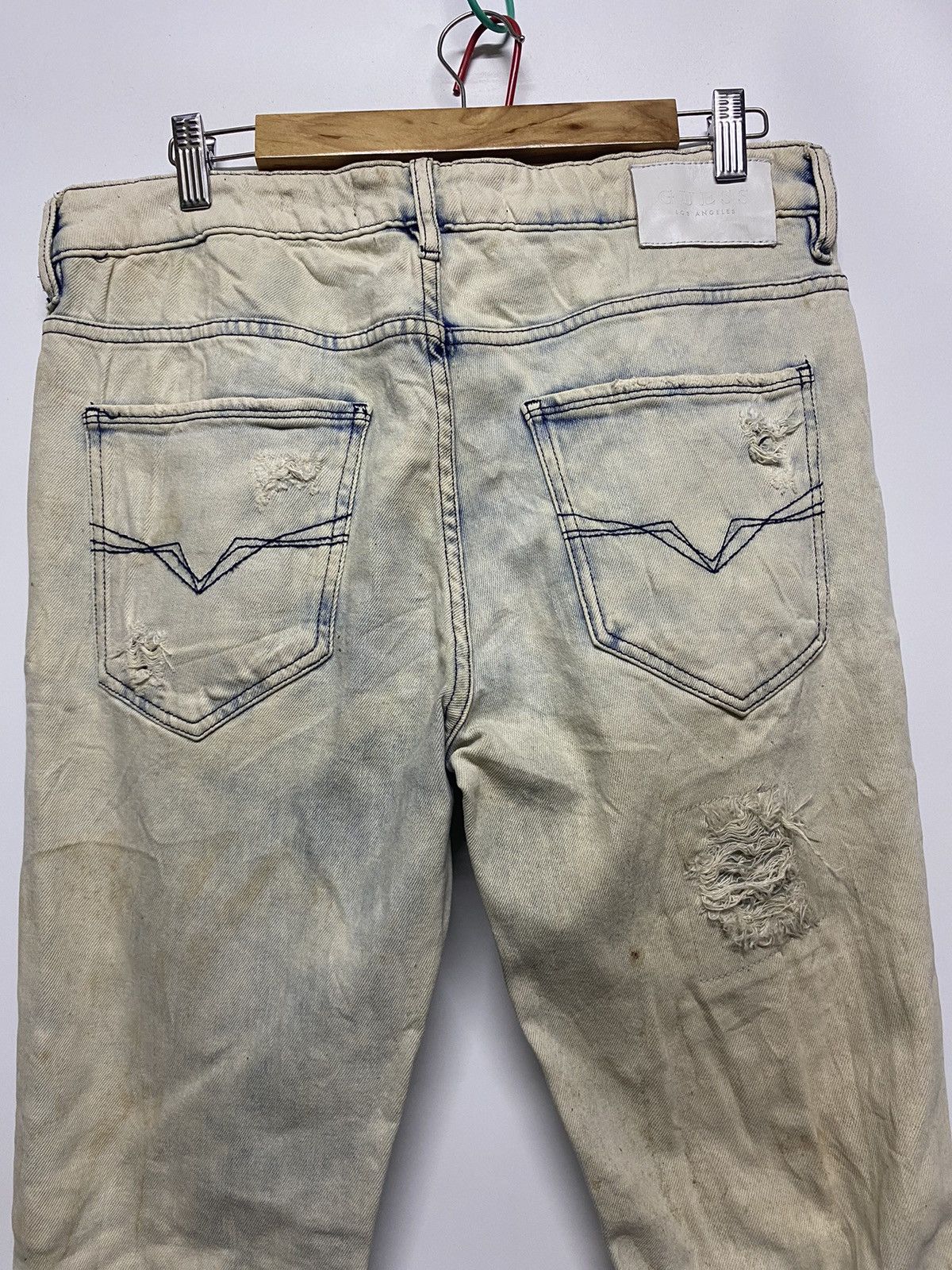 Guess × Vintage Vintage GUESS Los Angelas Skinny Distressed Denim Jeans Size US 34 / EU 50 - 12 Thumbnail