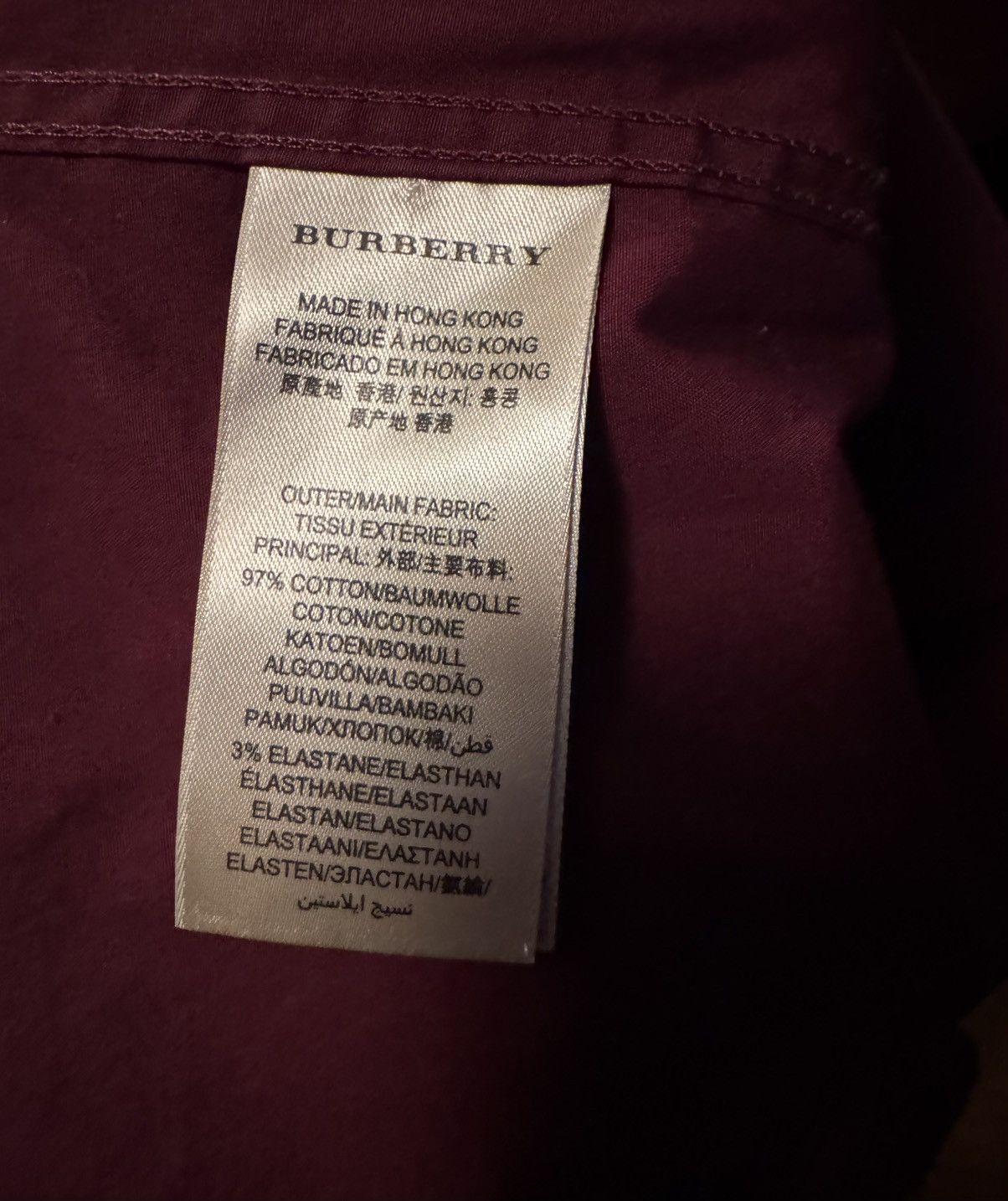 Burberry Burgundy Burberry Brit Button-Up Shirt Size US S / EU 44-46 / 1 - 4 Thumbnail
