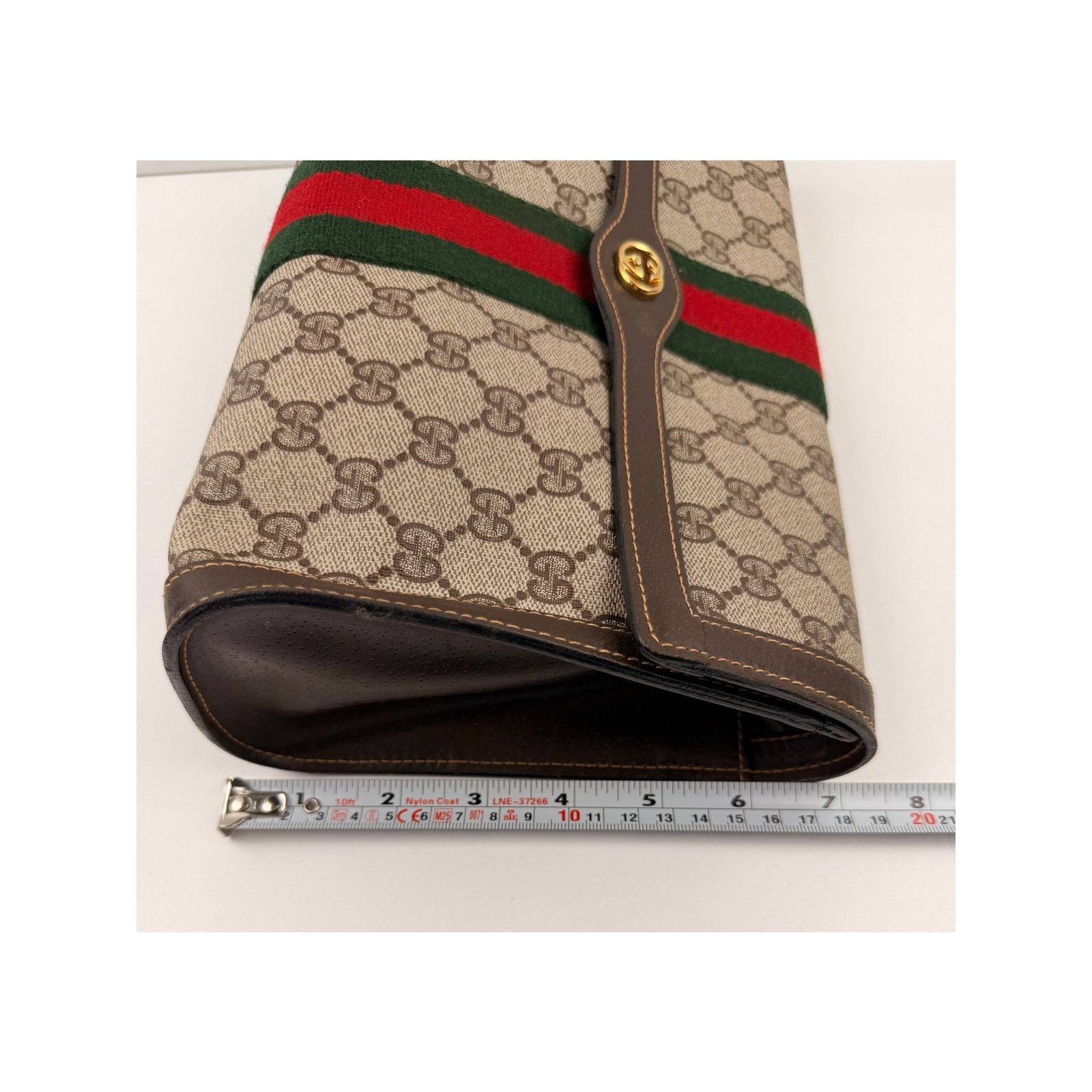 Gucci GUCCI Vintage GG Canvas Web Sherry Line Handbag Beige Red Size ONE SIZE - 12 Thumbnail