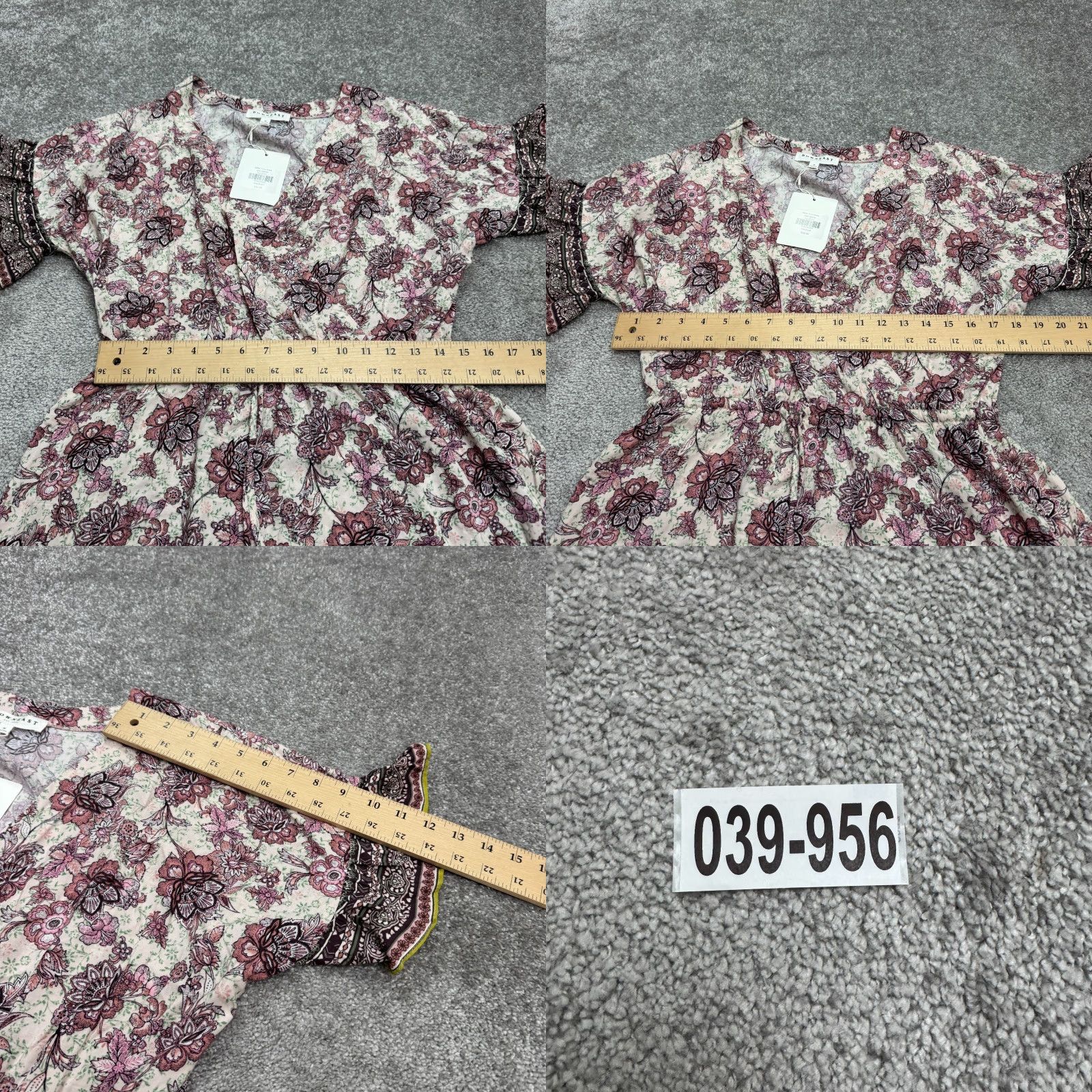Vintage Downeast Kaftan Tunic Dress Mauve Mix Floral Wrapped Mini Dress Women Medium NWT Size M / US 6-8 / IT 42-44 - 9 Thumbnail