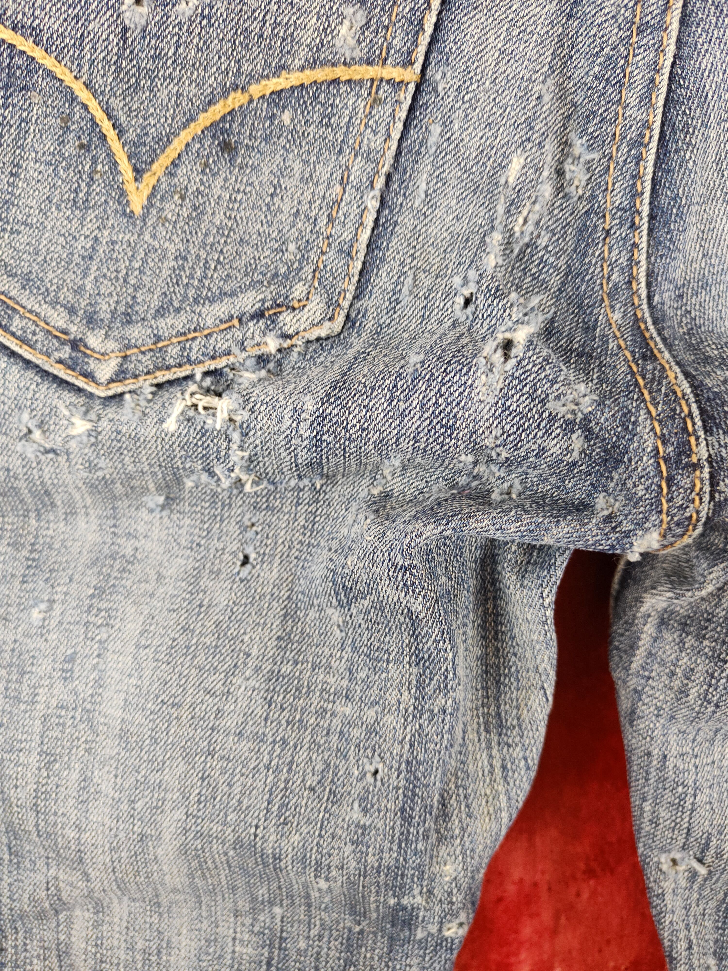 Designer × Japanese Brand Cecil McBee Blue Distressed Ripped Jeans #S2139 Size 28" / US 6 / IT 42 - 9 Thumbnail