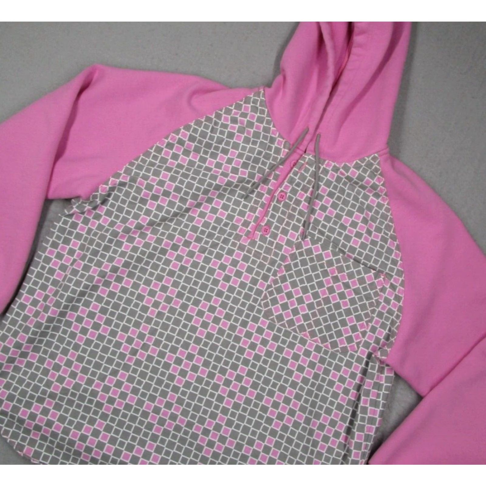 Levi's VINTAGE Levi's Hoodie Men Medium Pink Check Long Sleeve Pullover Heavyweight Zip Closure Retro Logo Size US M / EU 48-50 / 2 - 2 Thumbnail