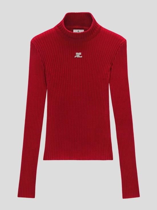 Courreges COURREGES Women Sweater PERMPU022FI0001 4034 Red Size M / US 6-8 / IT 42-44 - 1 Thumbnail