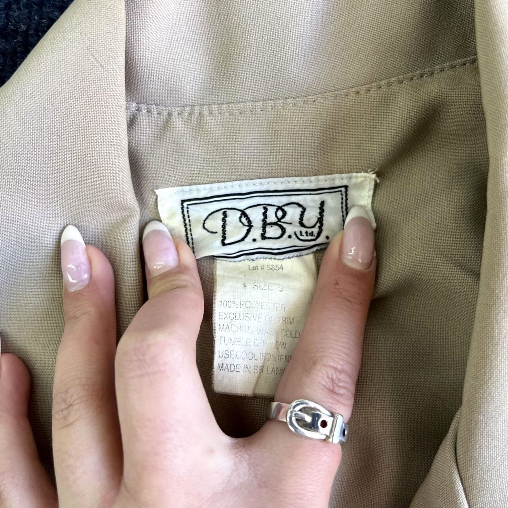 Vintage VINTAGE DBY Ltd. Blazer Jacket Womens 9 Beige 8 Button Longline Work Office Size M / US 6-8 / IT 42-44 - 3 Thumbnail