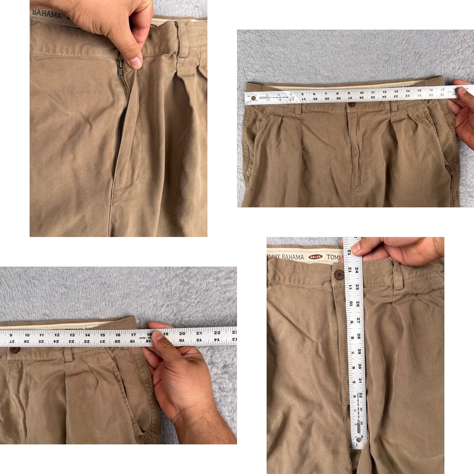 Tommy Bahama Tommy Bahama Shorts Men 36 Brown Bermuda Silk Pleated Beach Vacation 35x8 Cargo Pocket Relaxed Shorts Mens Beach Size US 36 / EU 52 - 8 Thumbnail