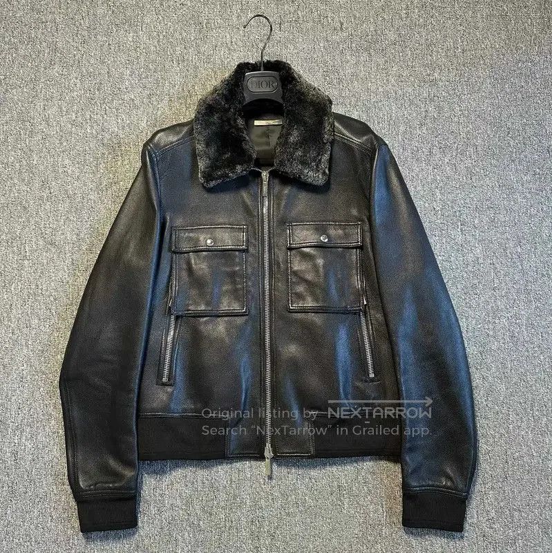 Dior Dior Black Leather Mid-Length Coat for Men . Size US L / EU 52-54 / 3 - 1 Thumbnail