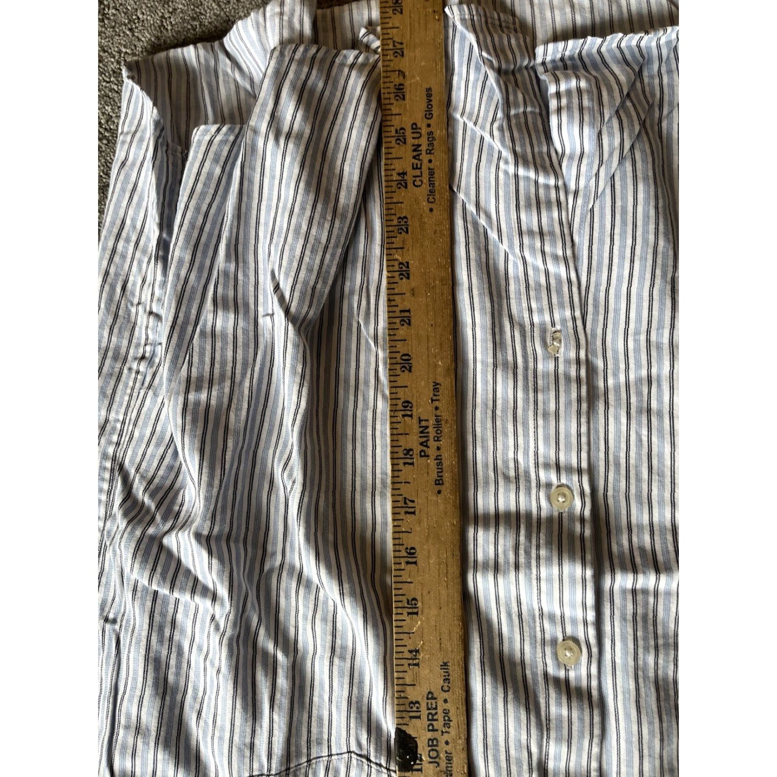 Vintage VINTAGE Tahari Women’s Button-Up Shirt Long Sleeve Collared Cotton Stripe Size L Blue Classic Size L / US 10 / IT 46 - 5 Thumbnail