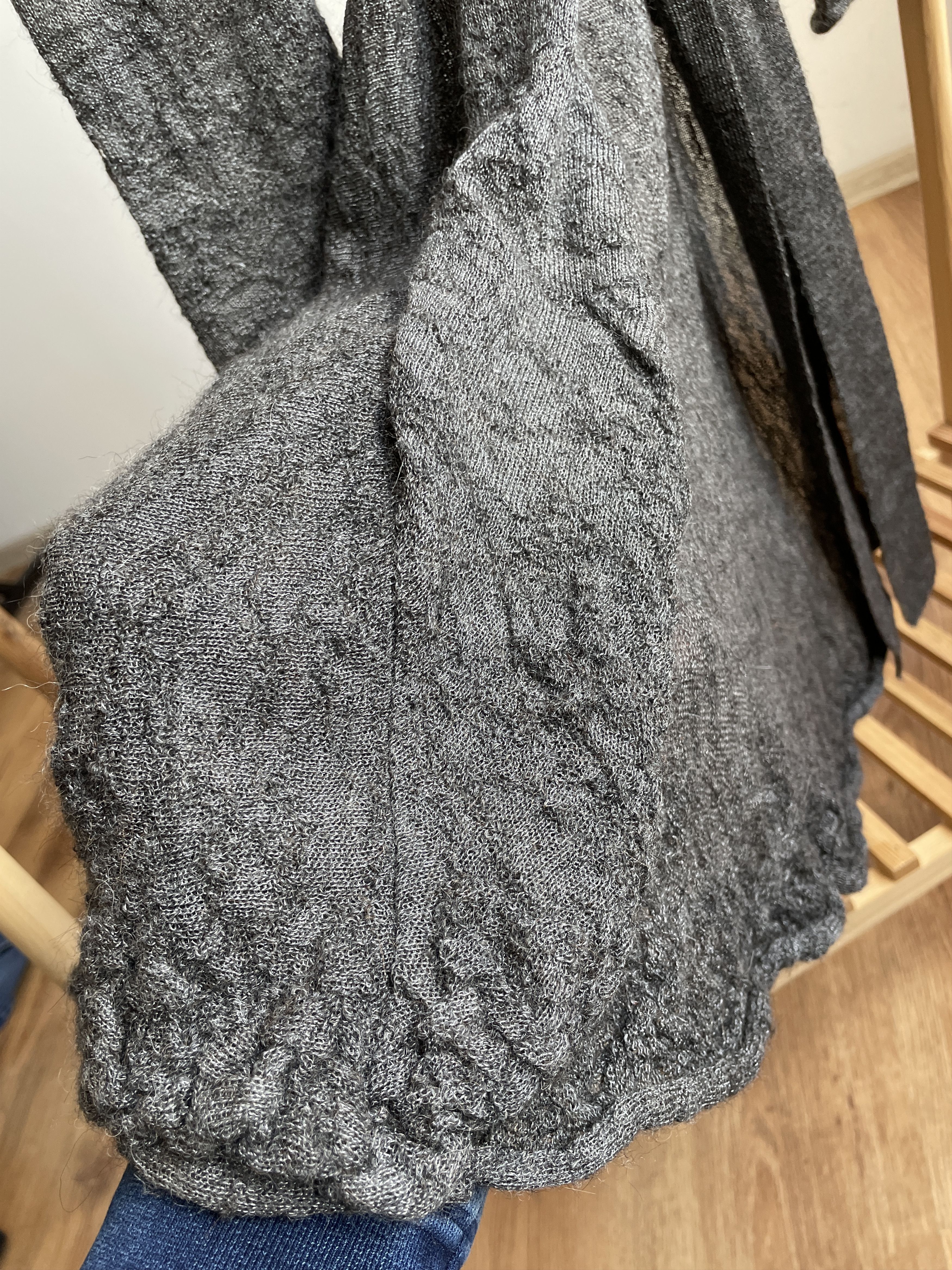 Sarah Pacini Sarah Pacini Crinkled Wool Knit Belted Cardigan Maxi Dress Size ONE SIZE - 10 Thumbnail