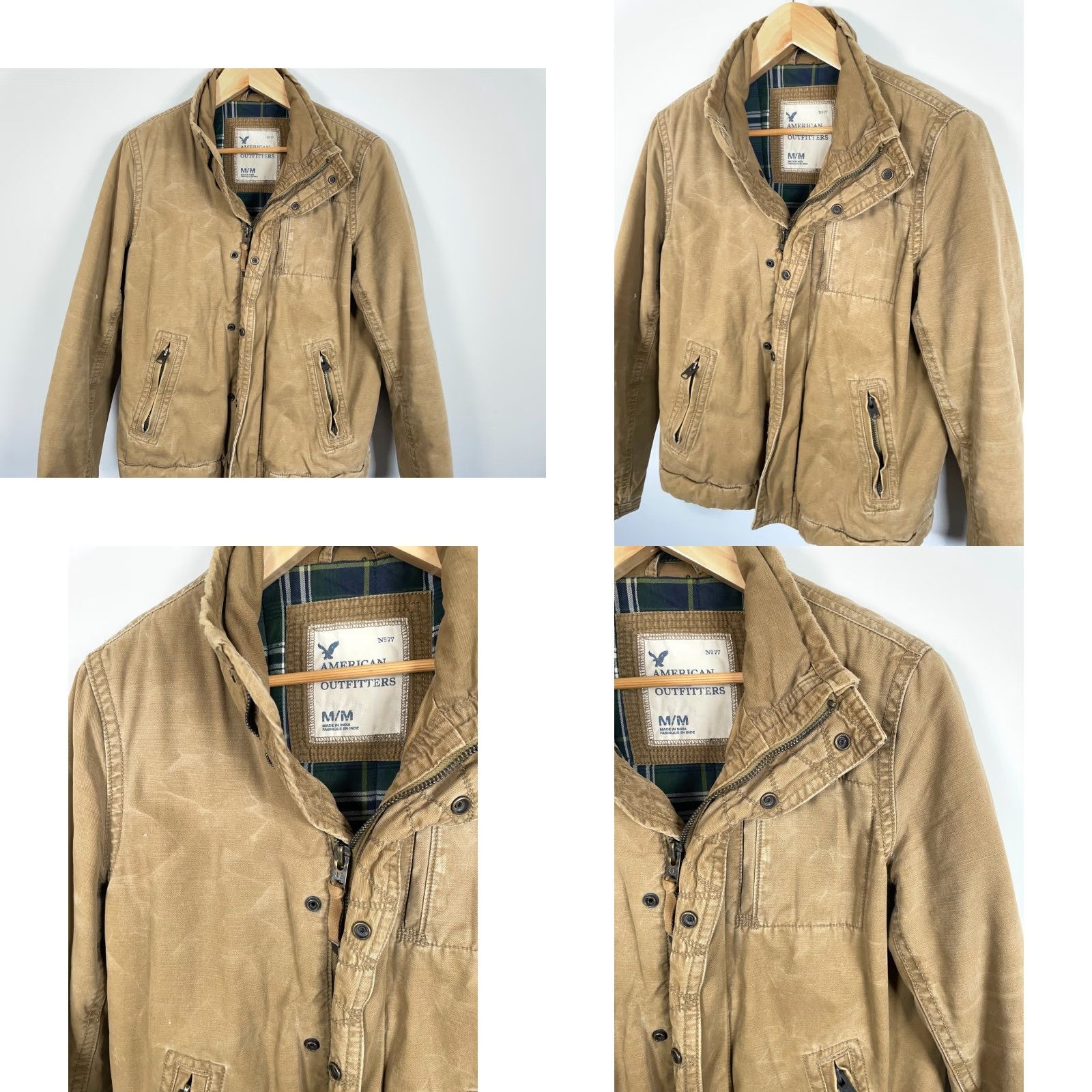American Eagle Outfitters American Eagle Outfitters Jacket Men's Medium Beige Flannel Lined Workwear Size US M / EU 48-50 / 2 - 9 Thumbnail