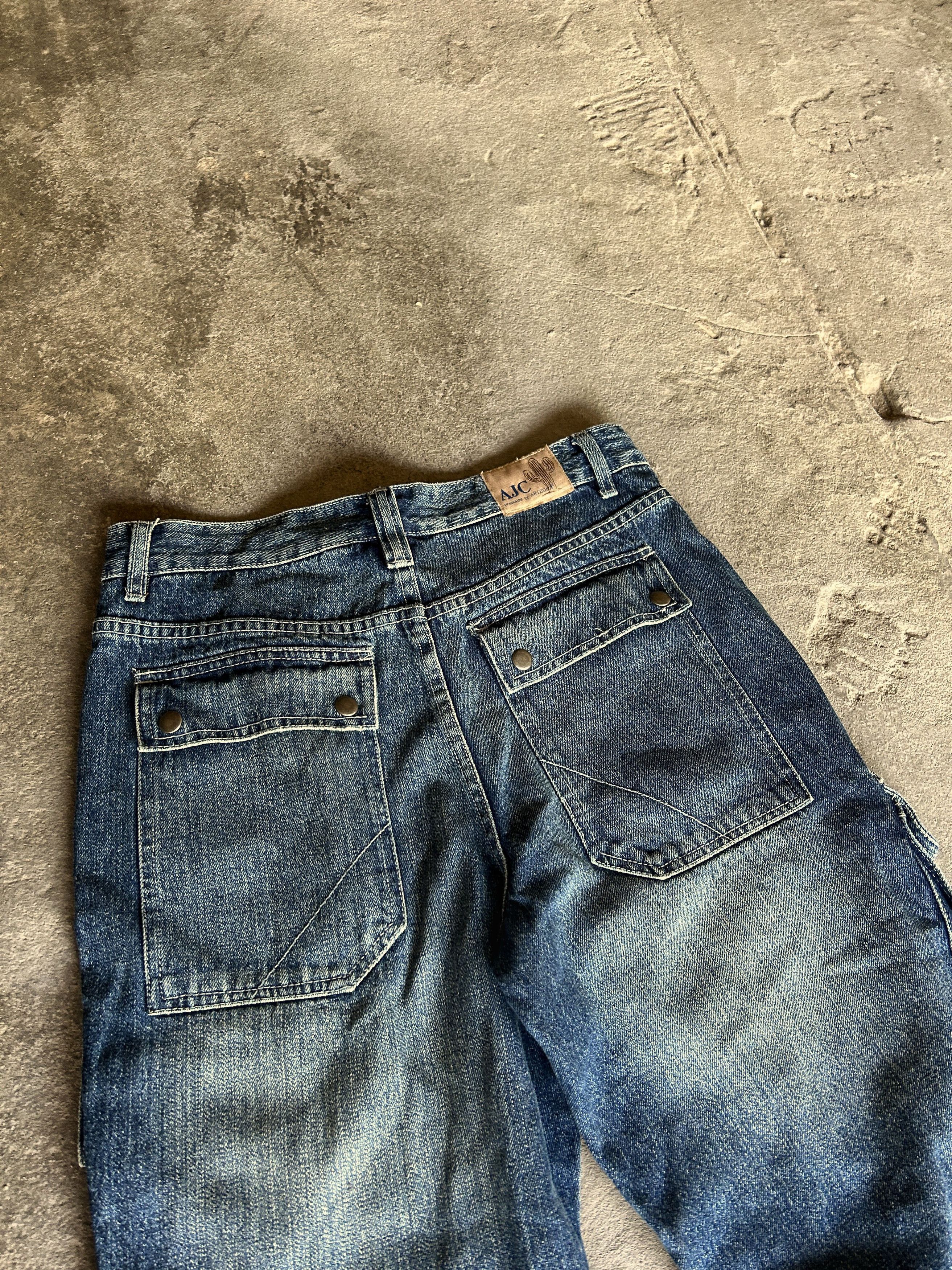 Japanese Brand Y2K Baggy Cargo Denim Jeans Wide Leg Utility Skate Style Size US 32 / EU 48 - 7 Thumbnail