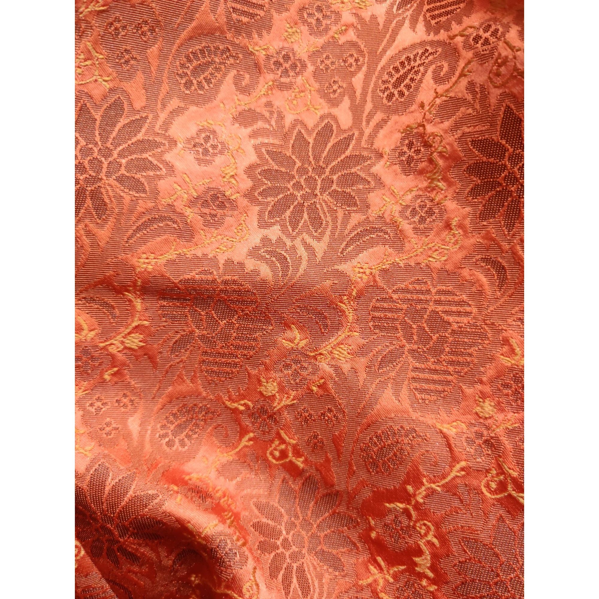Vintage Ellen Tracy 12 Womens Blazer Orange Brocade Floral Jacquard Size XL / US 12-14 / IT 48-50 - 6 Thumbnail