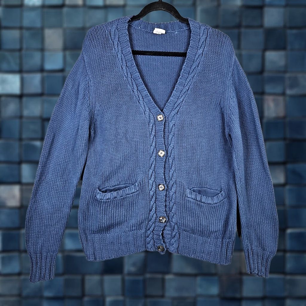 Vintage CP SHADES Women's blue Button Up Long Sleeve Cotton cardigan Cardigan S Blue Women Knit V-Neck Button All Seasons Regular Size S Size S / US 4 / IT 40 - 1 Thumbnail