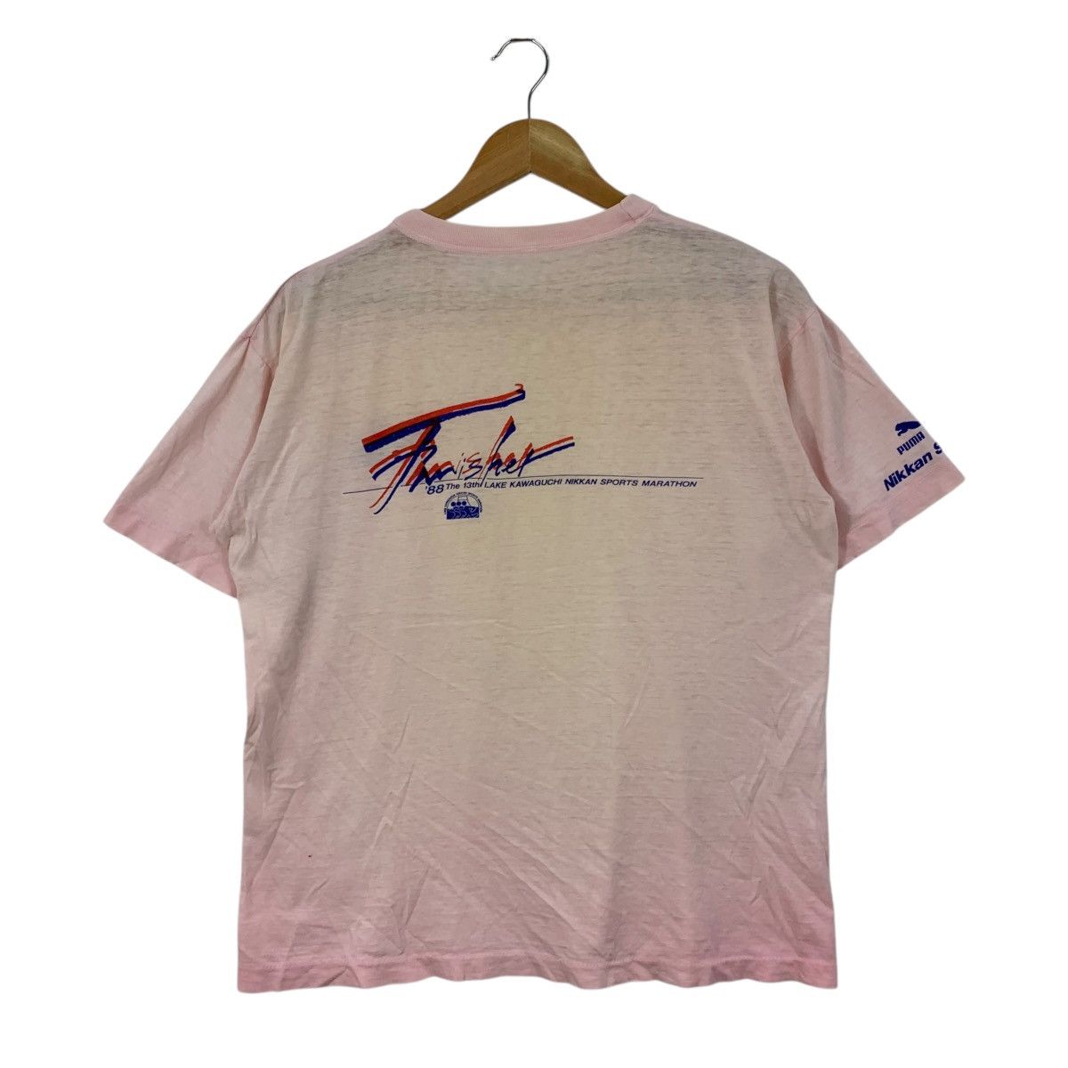 Puma Vintage 80s Puma LAKE KAWAGUCHI NIKKAN Sports MarathonTshirt Size US M / EU 48-50 / 2 - 5 Thumbnail