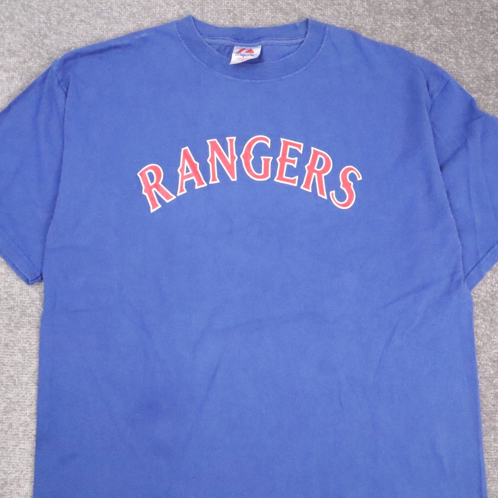 Vintage VINTAGE Majestic 90s Texas Rangers Baseball USA Sports T-Shirt 2XL Blue Short Sleeve Mens Size US XXL / EU 58 / 5 - 5 Thumbnail