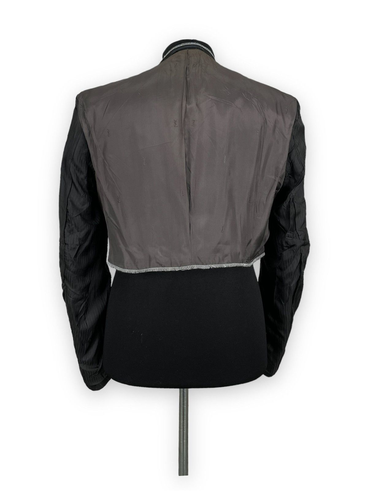 Yves Saint Laurent VTG SAINT LAURENT Wool YSL Logo Skulls Blazer Cropped Jacket Size 52L - 12 Thumbnail