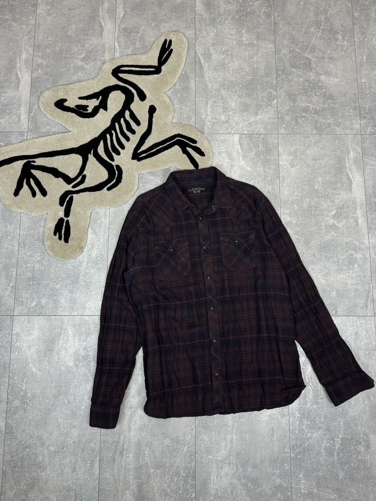 Allsaints Mens Vintage Allsaints Wolfson ls shirt button up luxury Size US L / EU 52-54 / 3 - 1 Thumbnail