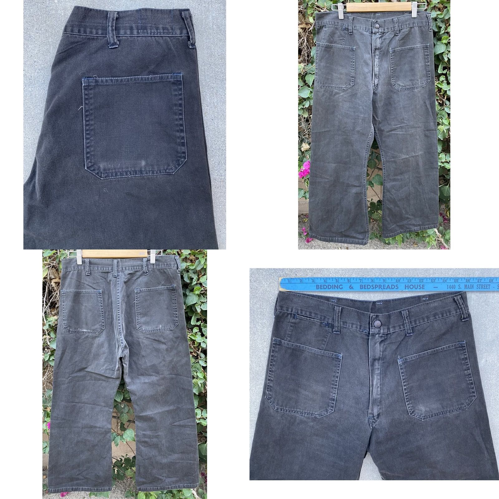 Bell VINTAGE Sailor Pants Flare Bell Botton Talon 42 Zipper 60s 70s 34 in Waist Casual Military Womens/Vintage Pants 34 Inseam 28 Waist to Hem 38.5 in Size US 34 / EU 50 - 10 Thumbnail