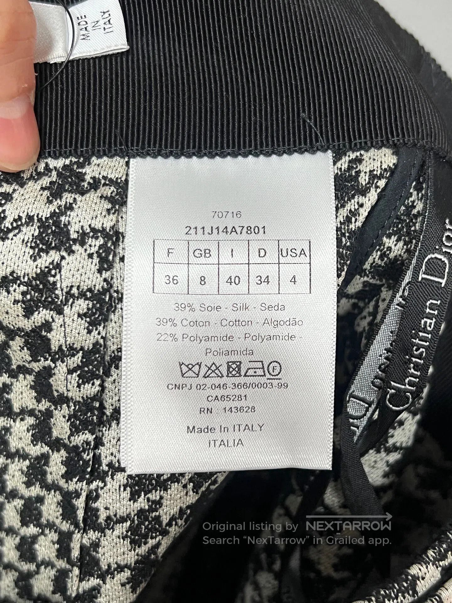 Dior Dior Black and White Houndstooth Skirt. Size 35" - 4 Thumbnail