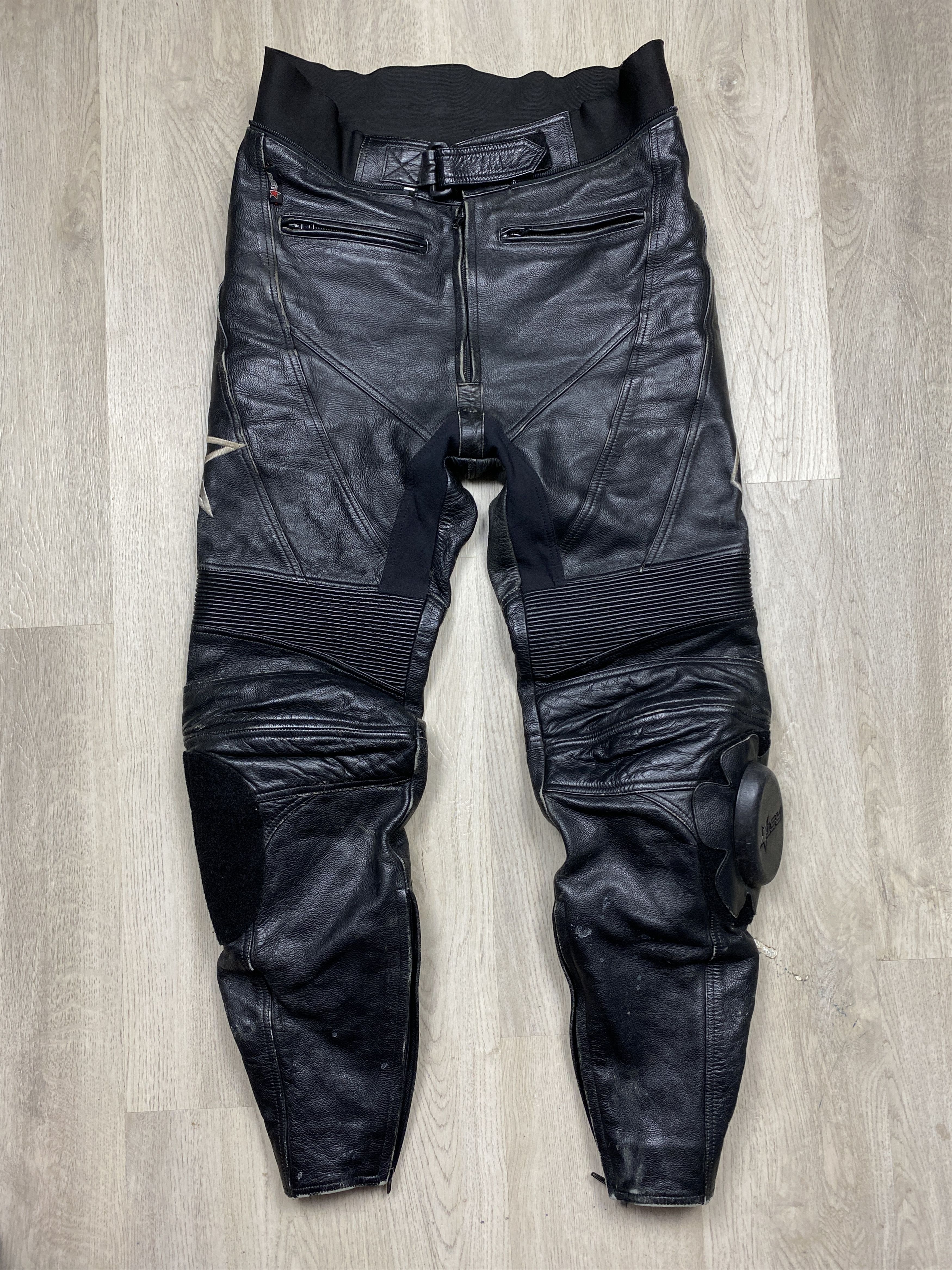 Genuine Leather RST Vintage Mens Genuine Leather Biker Pants Size US 34 / EU 50 - 1 Thumbnail