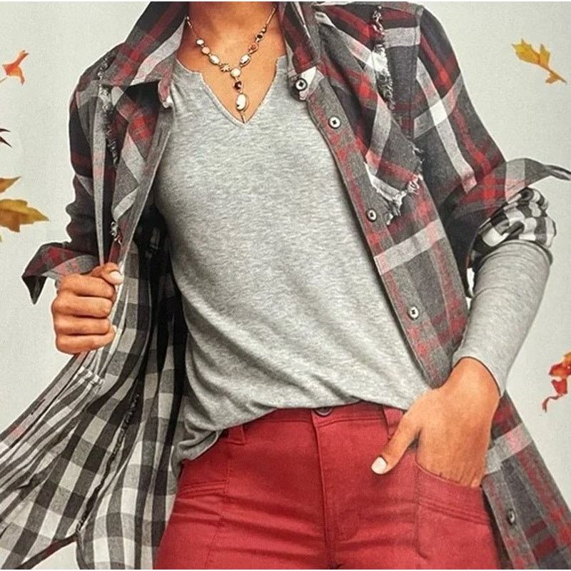 Other CAbi Tavern Shirt Chore Jacket Grey Orange Button Up XS Size XS / US 0-2 / IT 36-38 - 3 Thumbnail