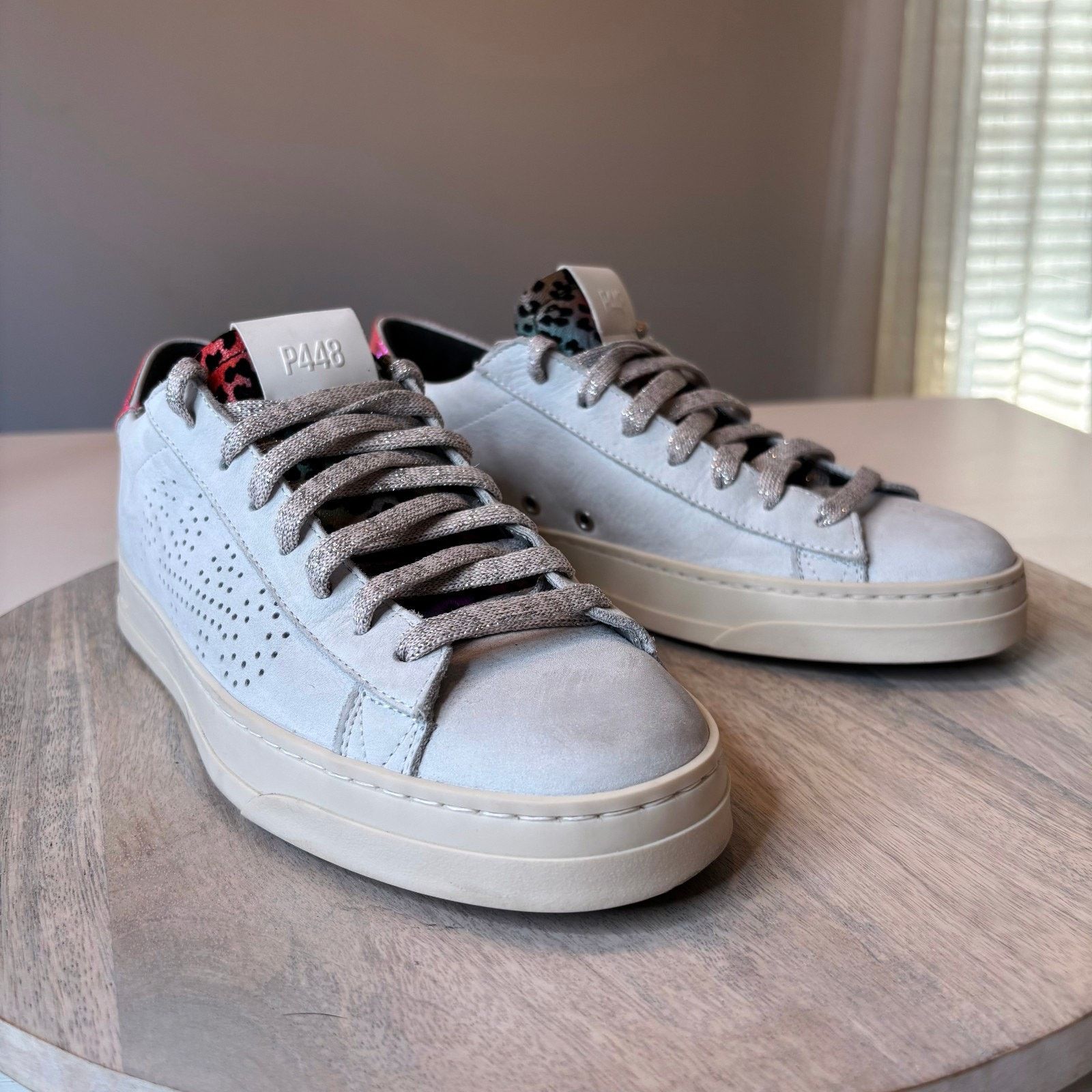 P448 P448 Jack White Leather Sneakers Animal Print Italy Size 8 Size US 8 / IT 38 - 1 Thumbnail