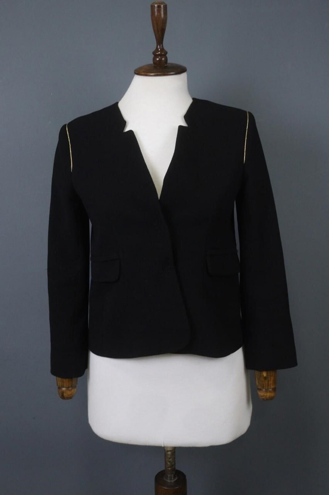 Designer Claudie Pierlot Black Snap Front Blazer Jacket Size 36 Size M / US 6-8 / IT 42-44 - 1 Thumbnail
