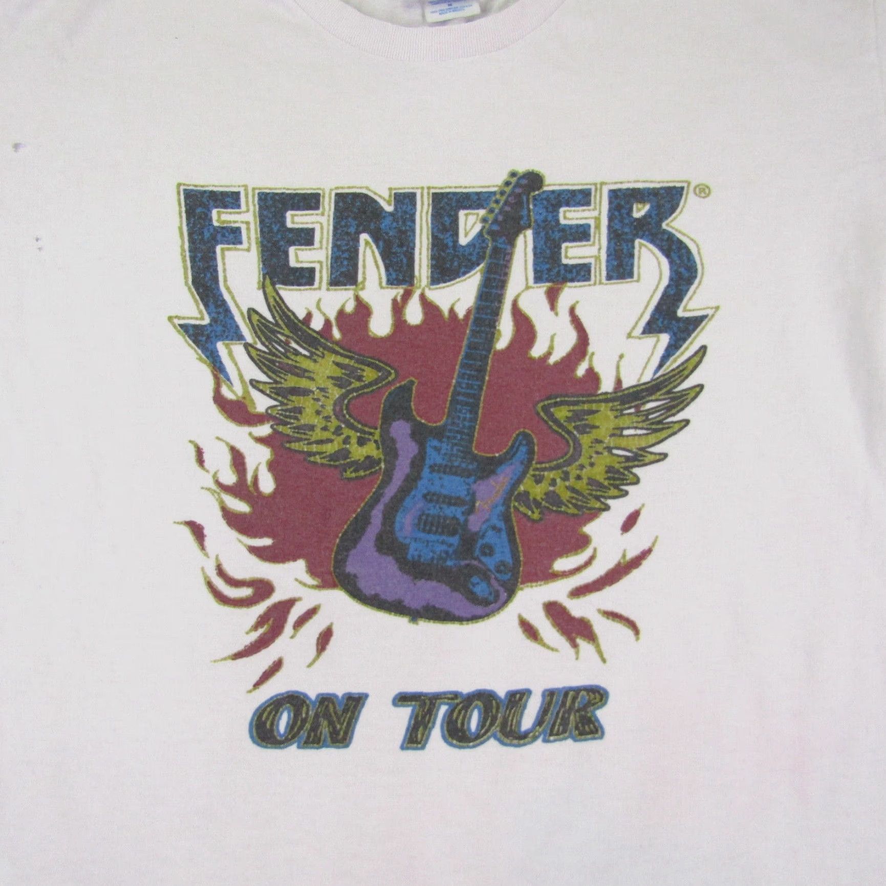 Fender VINTAGE Fender Shirt Mens Medium White Winged Guitar On Tour Telecaster Crewneck Tee Size US M / EU 48-50 / 2 - 4 Thumbnail